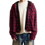 DSM "Eagle" Hooded Flannel-Red/Navy