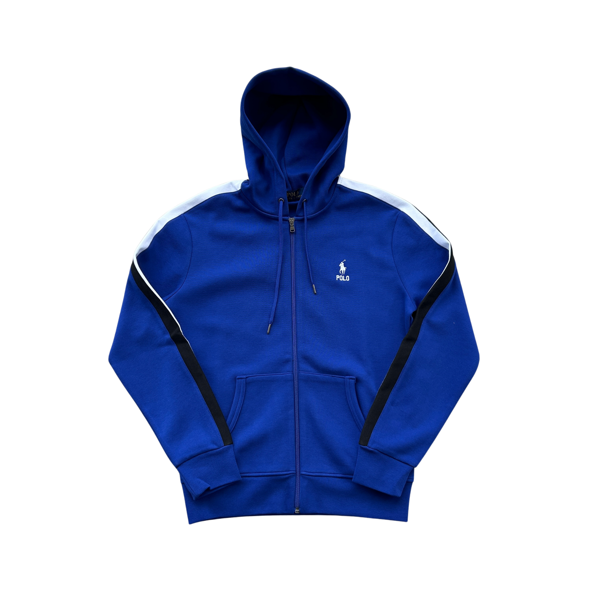 Polo Ralph Lauren Double Knit Full-Zip Hoodie (Deep Blue/White) - Polo Ralph Lauren