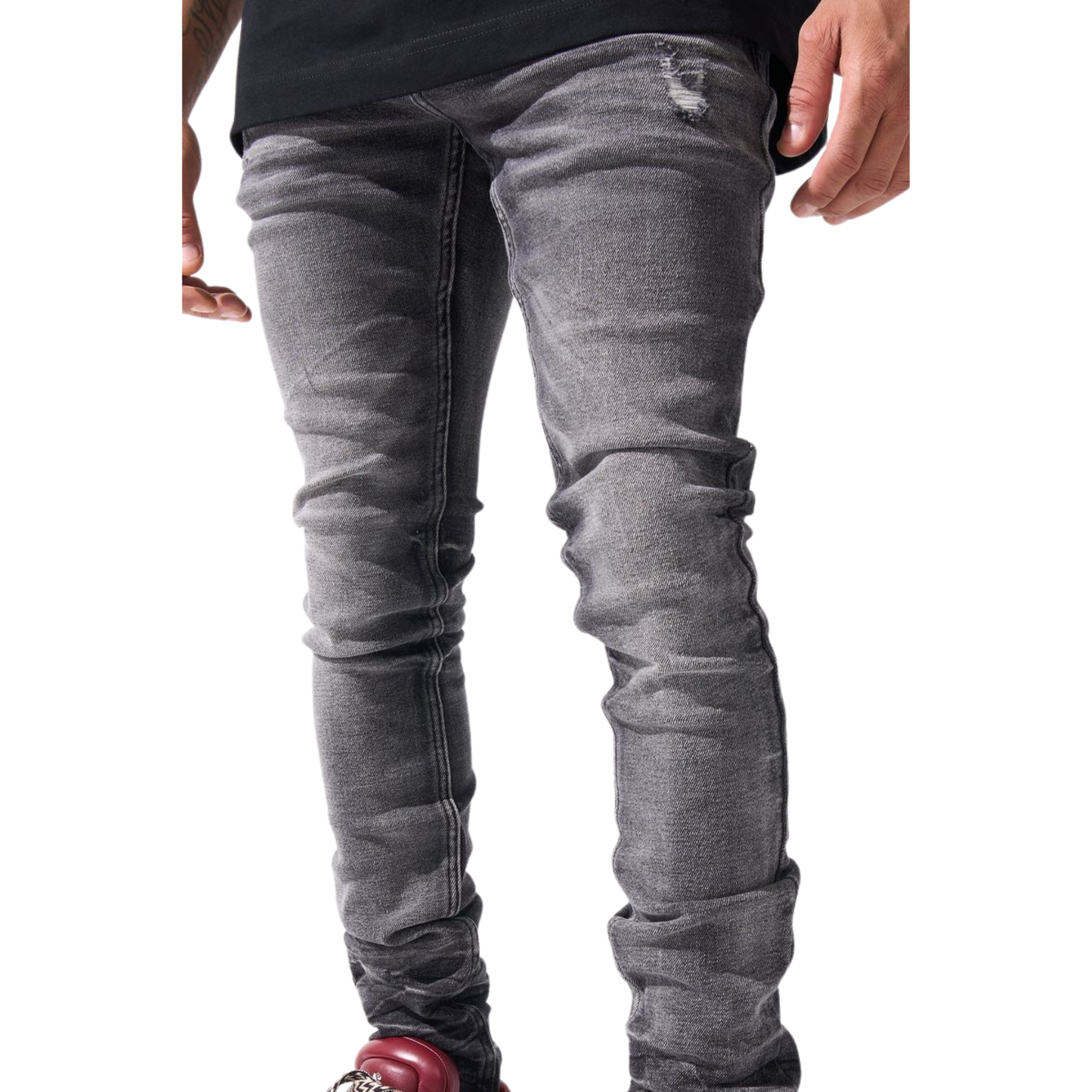 Serenede "Fume" Jeans (Faded Black Smoke Wash) - Serenede