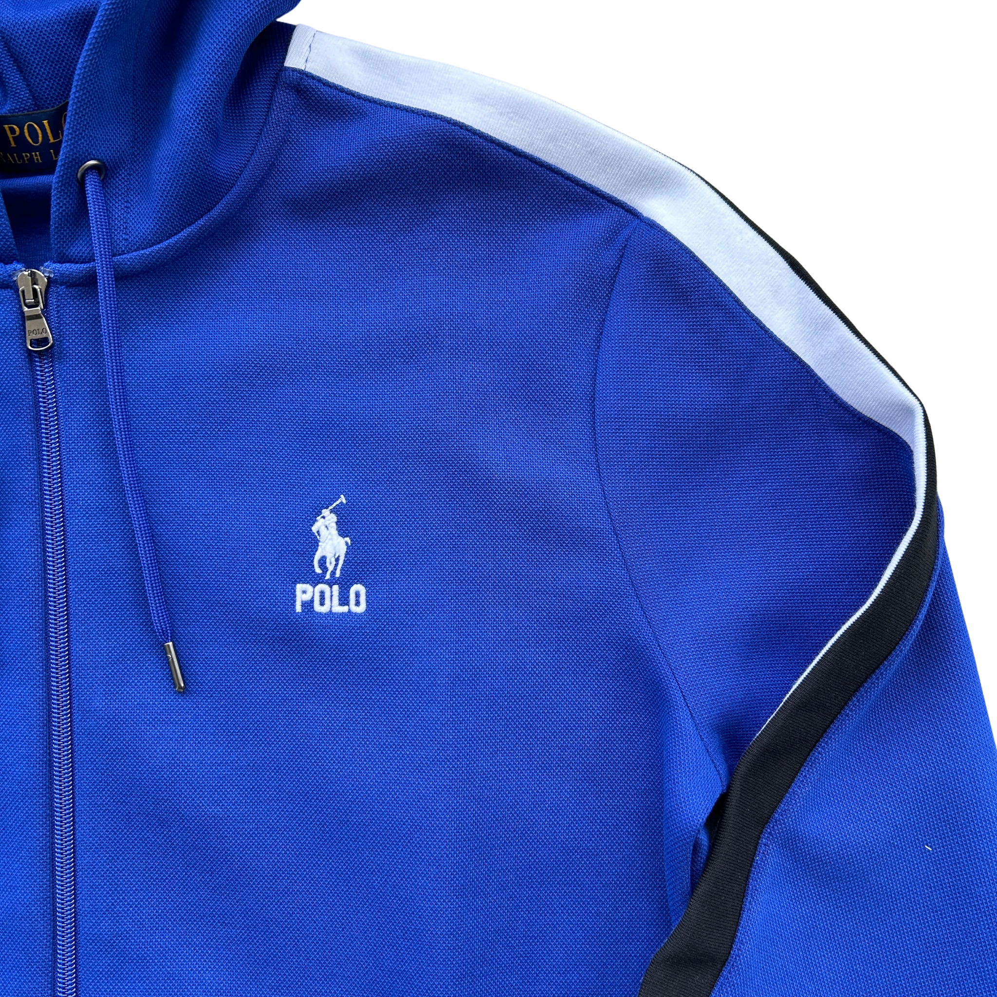 Polo Ralph Lauren Double Knit Full-Zip Hoodie (Deep Blue/White) - Polo Ralph Lauren