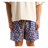 DSM "Warped" Checkered Shorts (Lavender/Navy)