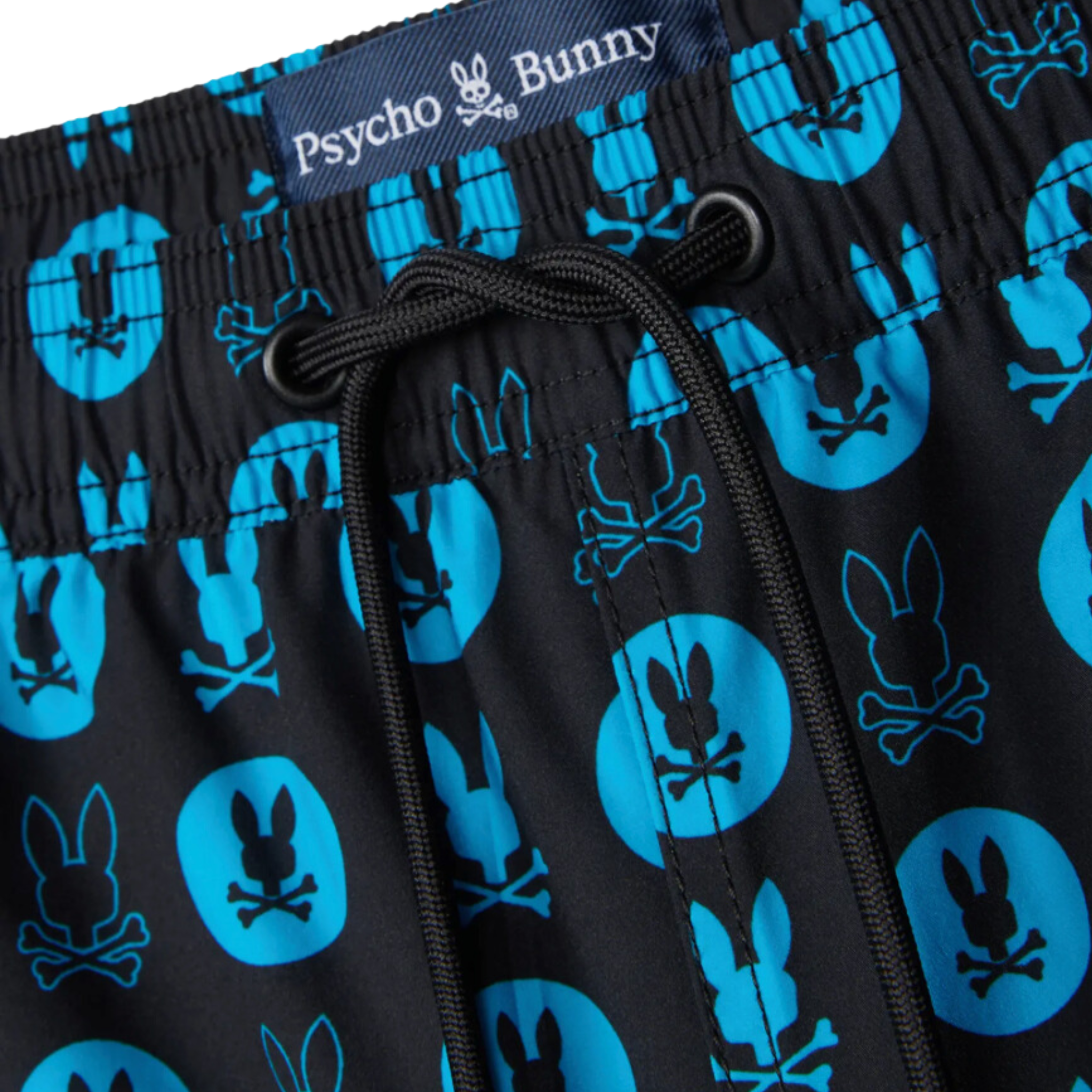 Psycho Bunny Arnold All Over Print Swim Trunk (Black) - Psycho Bunny