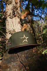 New Era Houston Astros 2005 World Series Side Patch Pink UV 59Fifty Fitted (Olive/Walnut)