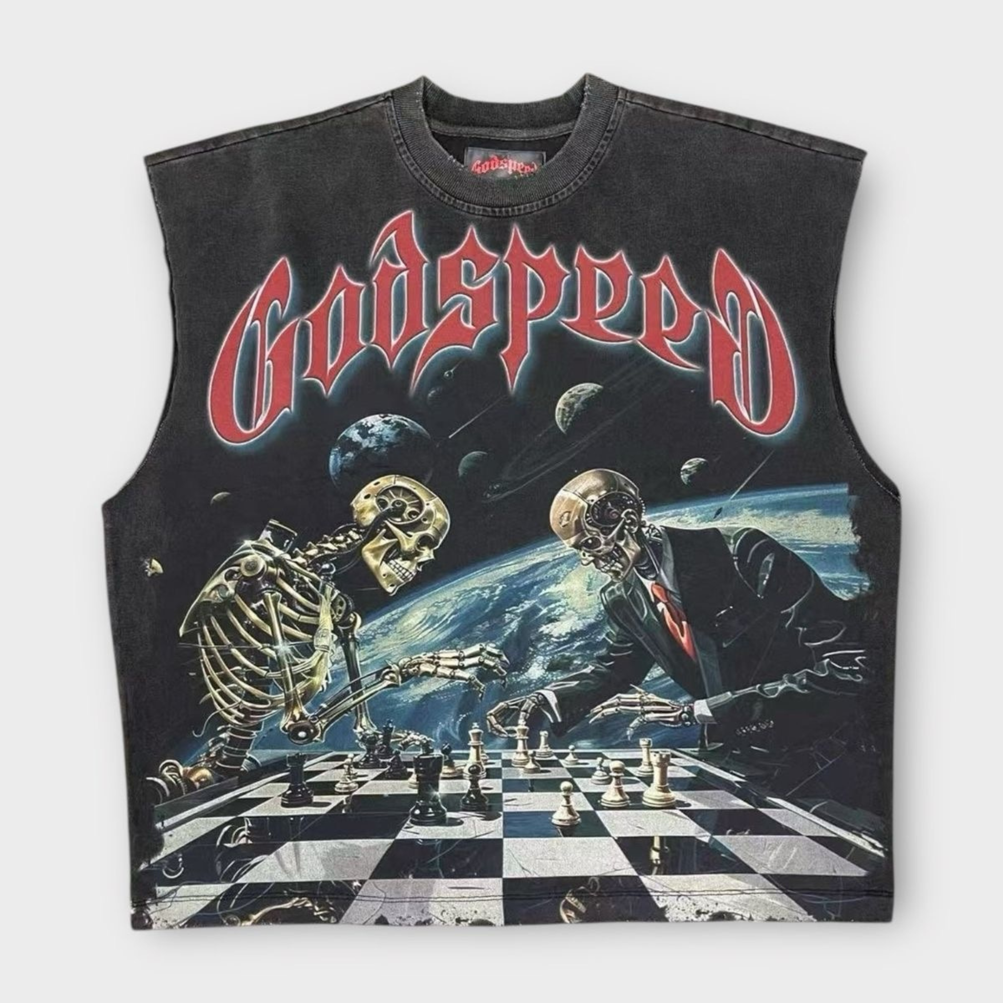 Godspeed "Checkmate" Sleeveless (Black Wash) - Godspeed