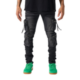 Serenede "Poppy" Cargo Jeans (Vintage Wash Black) - Serenede