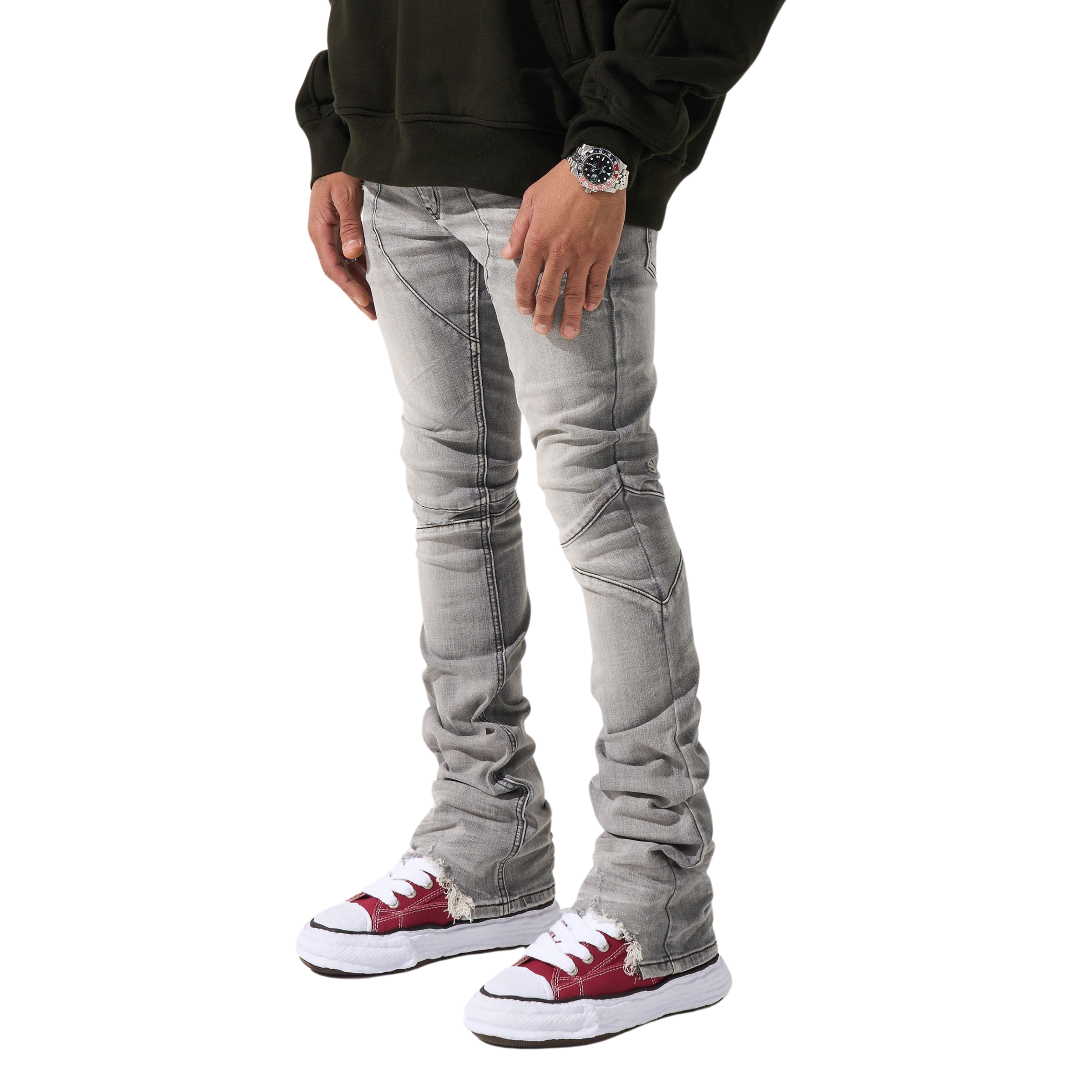 Serenede "Noctis" Stacked Jeans (Grey) - Serenede