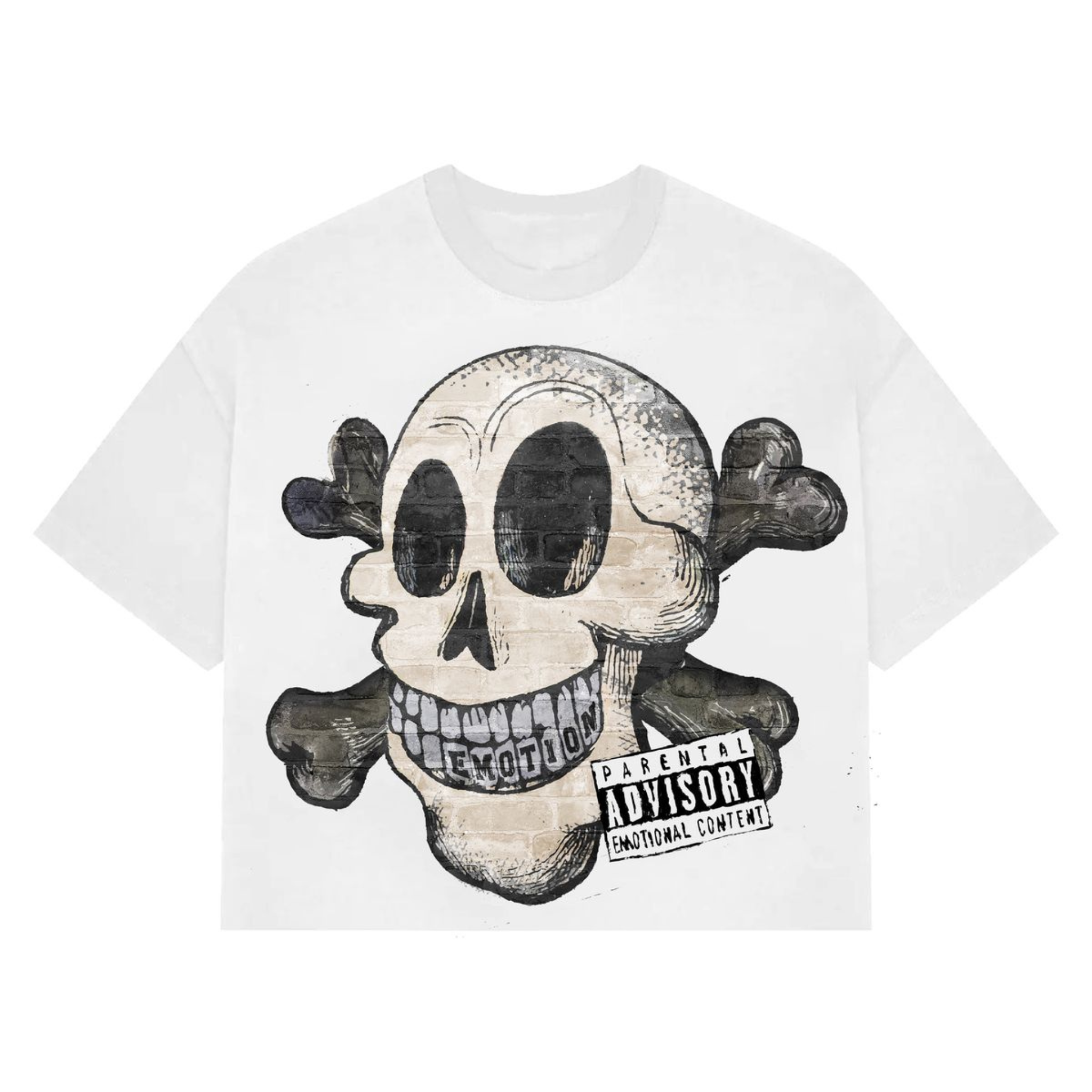 Mixed Emotion 'Pirate" Cropped Tee (White) - Mixed Emotion