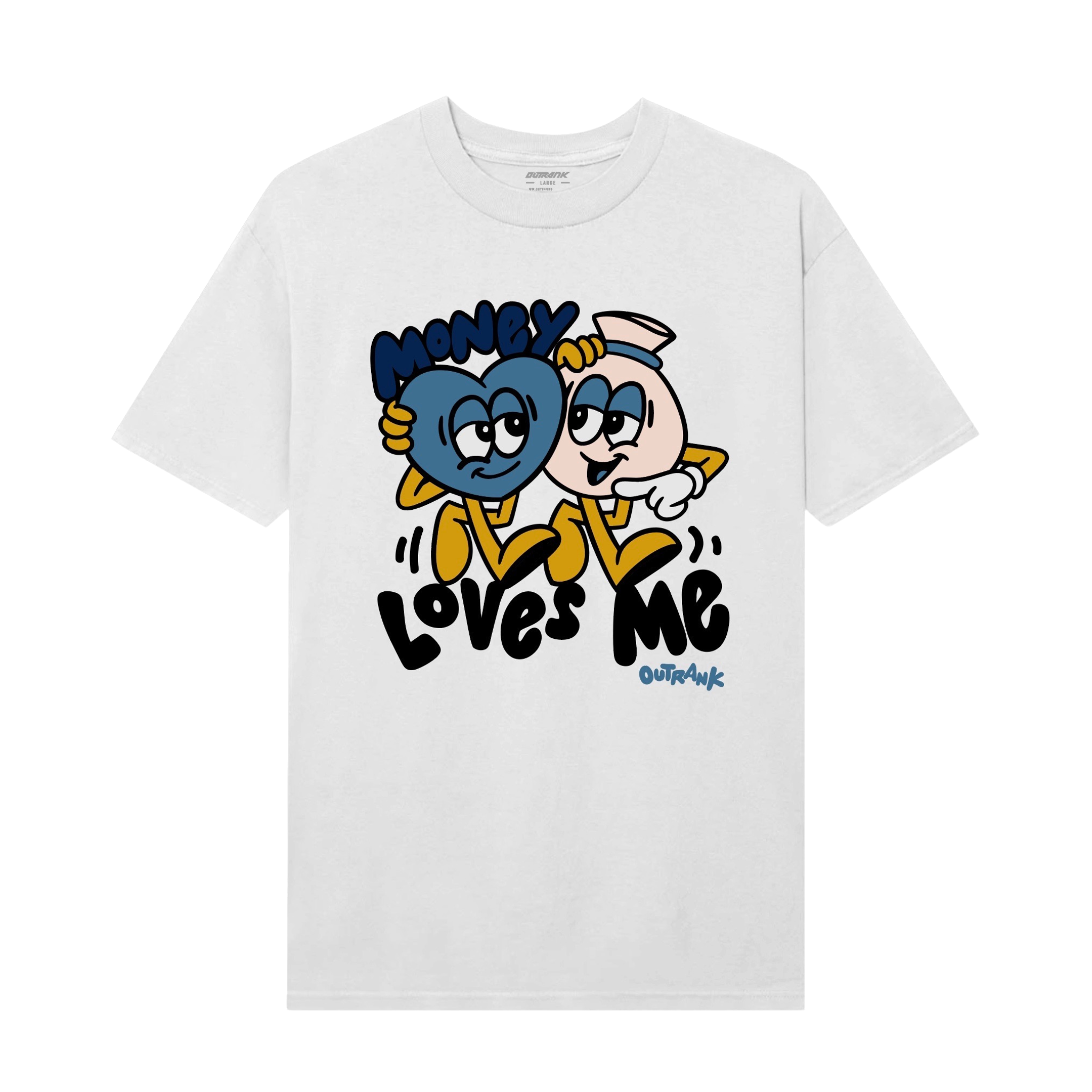 Outrank Money Loves Me Tee (Light Grey) - Outrank