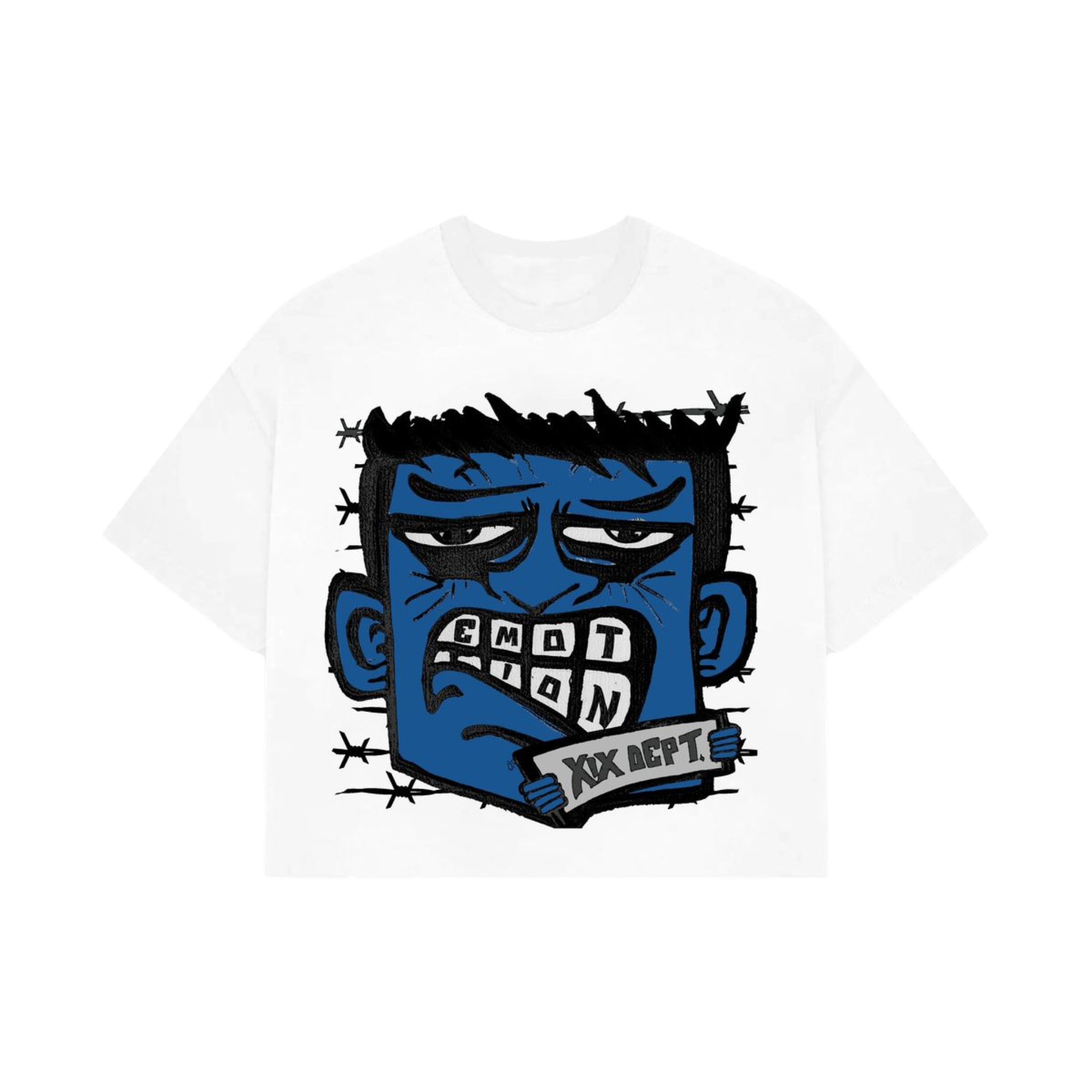 Mixed Emotion "Monster" Cropped Tee (Blue) - Mixed Emotion