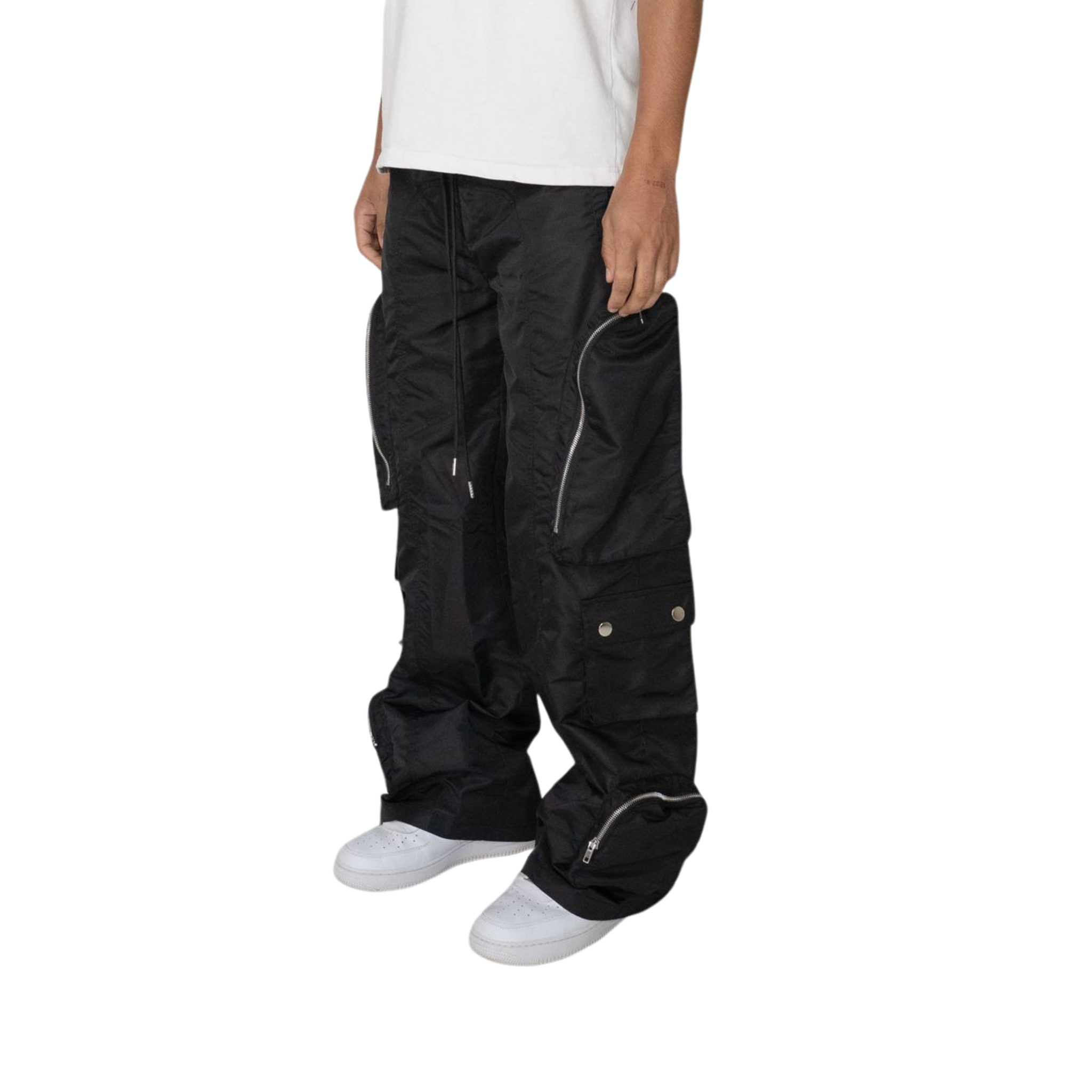 EPTM Baggy Moon Zip Cargo Pants (Black) - EPTM