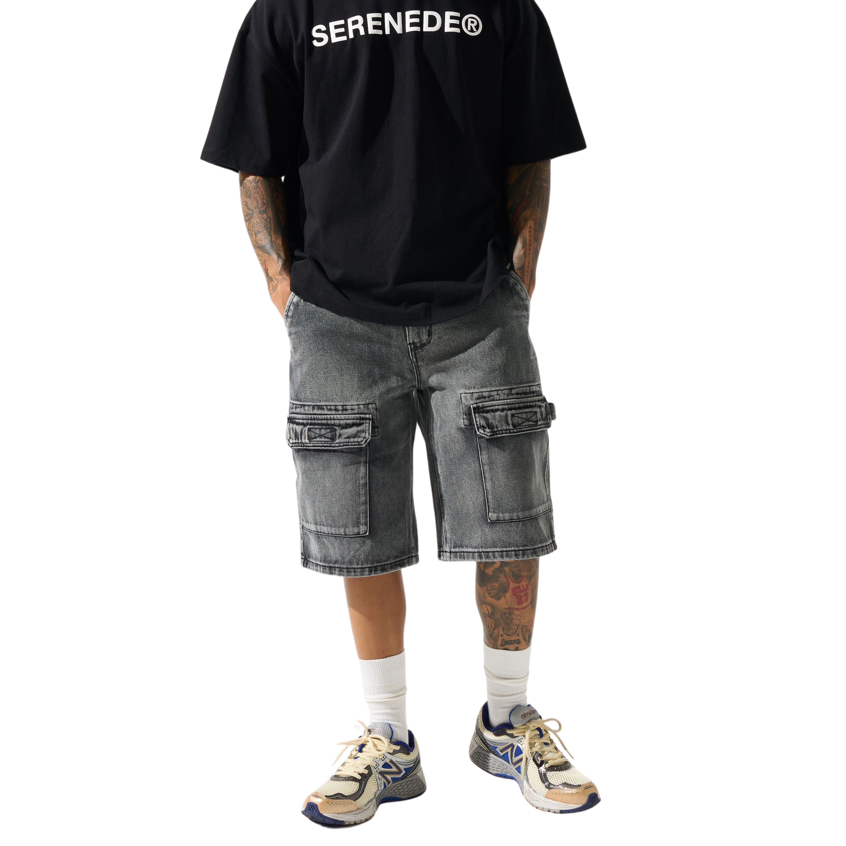 Serenede "Cave" Denim Shorts (Grey) - Serenede