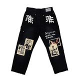 Mixed Emotion “Newspaper”” Carpenter Pants (Black)