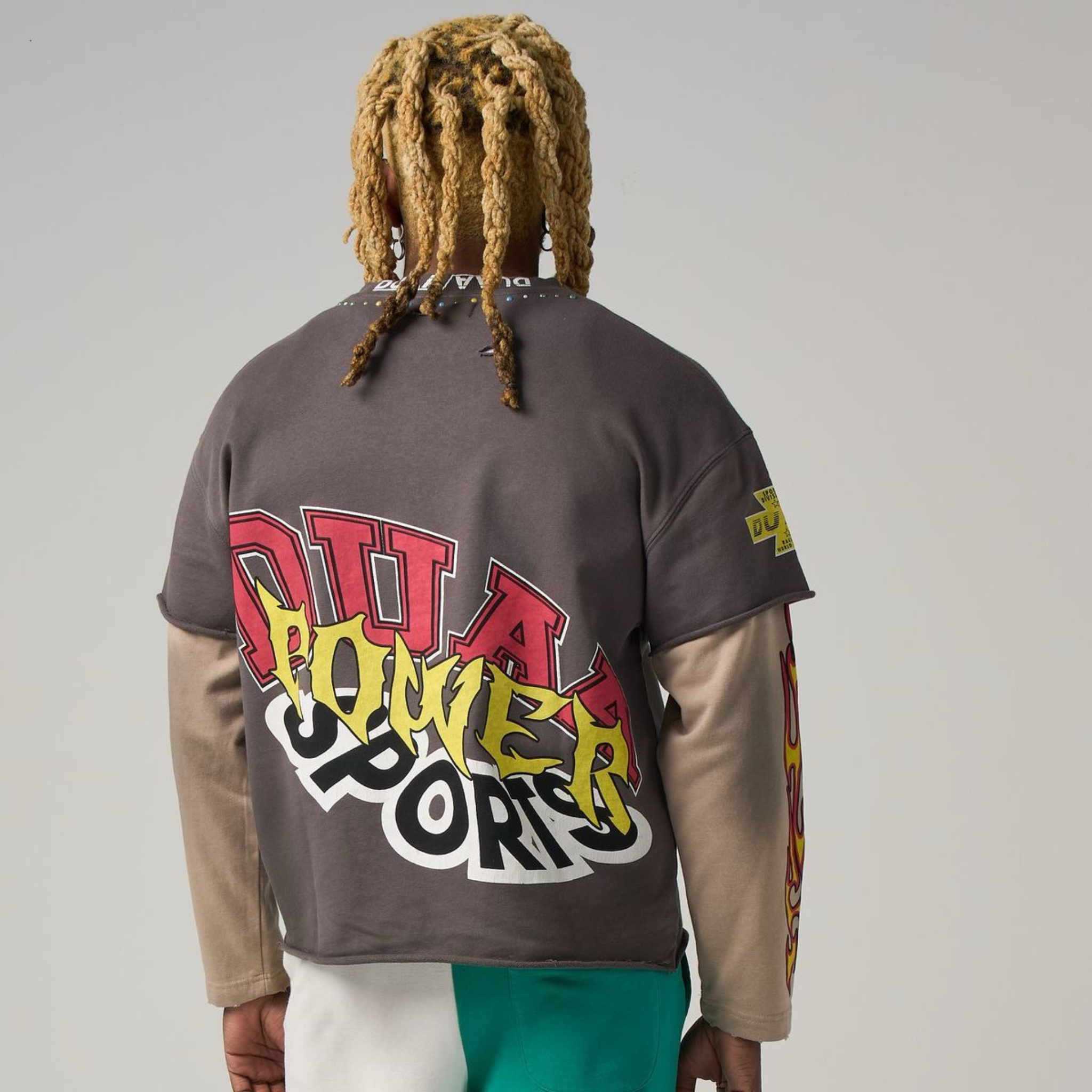 DUAA "Power" LS Tee (Charcoal/Khaki) - DUAA