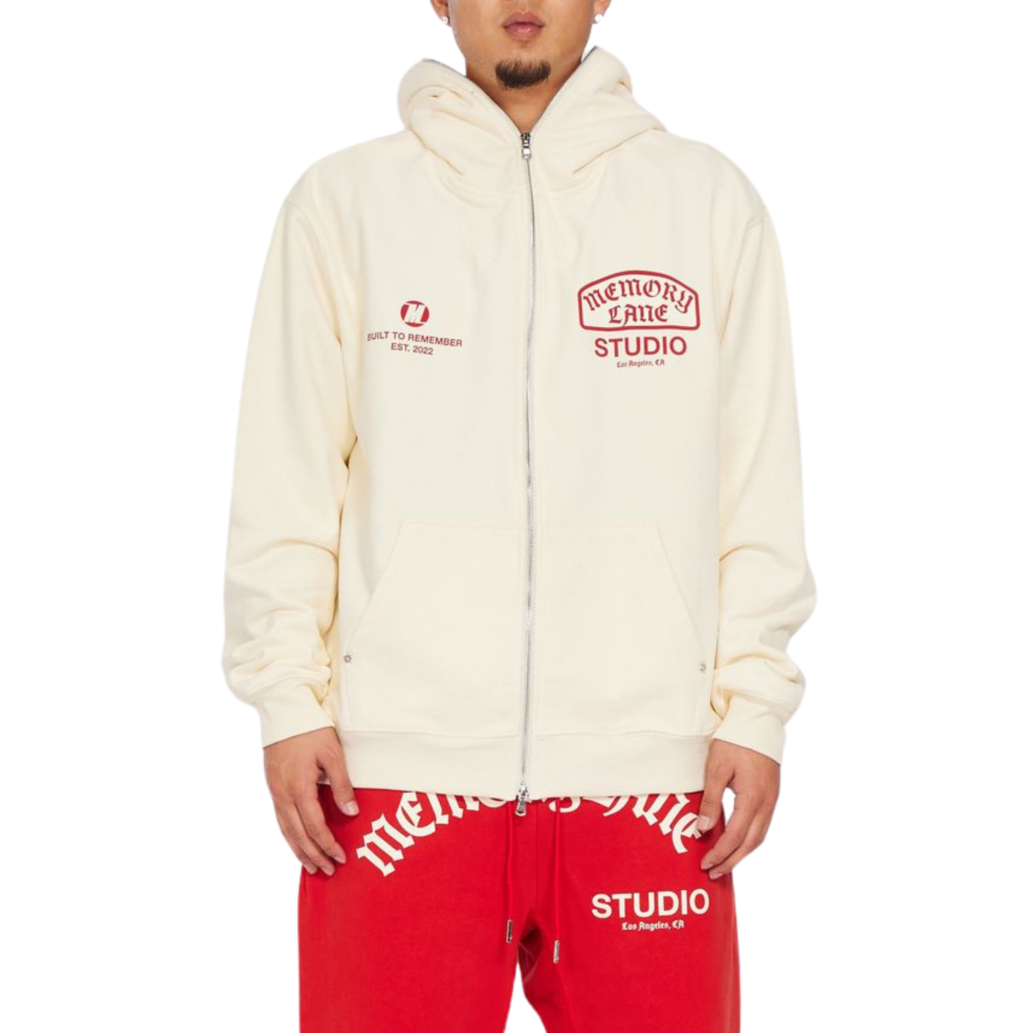 Memory Lane Studio Zip Hoodie (Off White) - Memory Lane