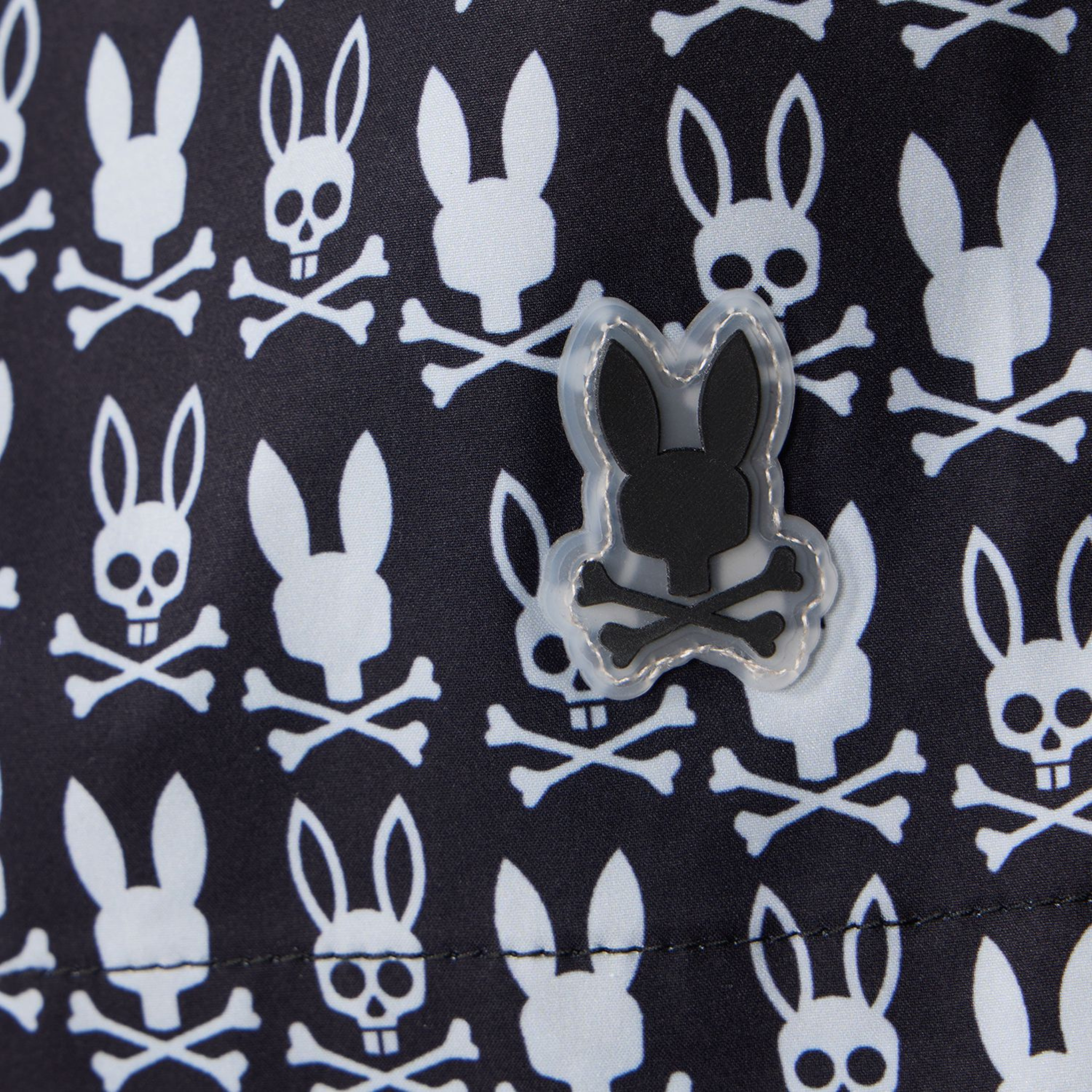 Psycho Bunny Tilden All Over Bunny Print Swim Trunk (Black) - Psycho Bunny