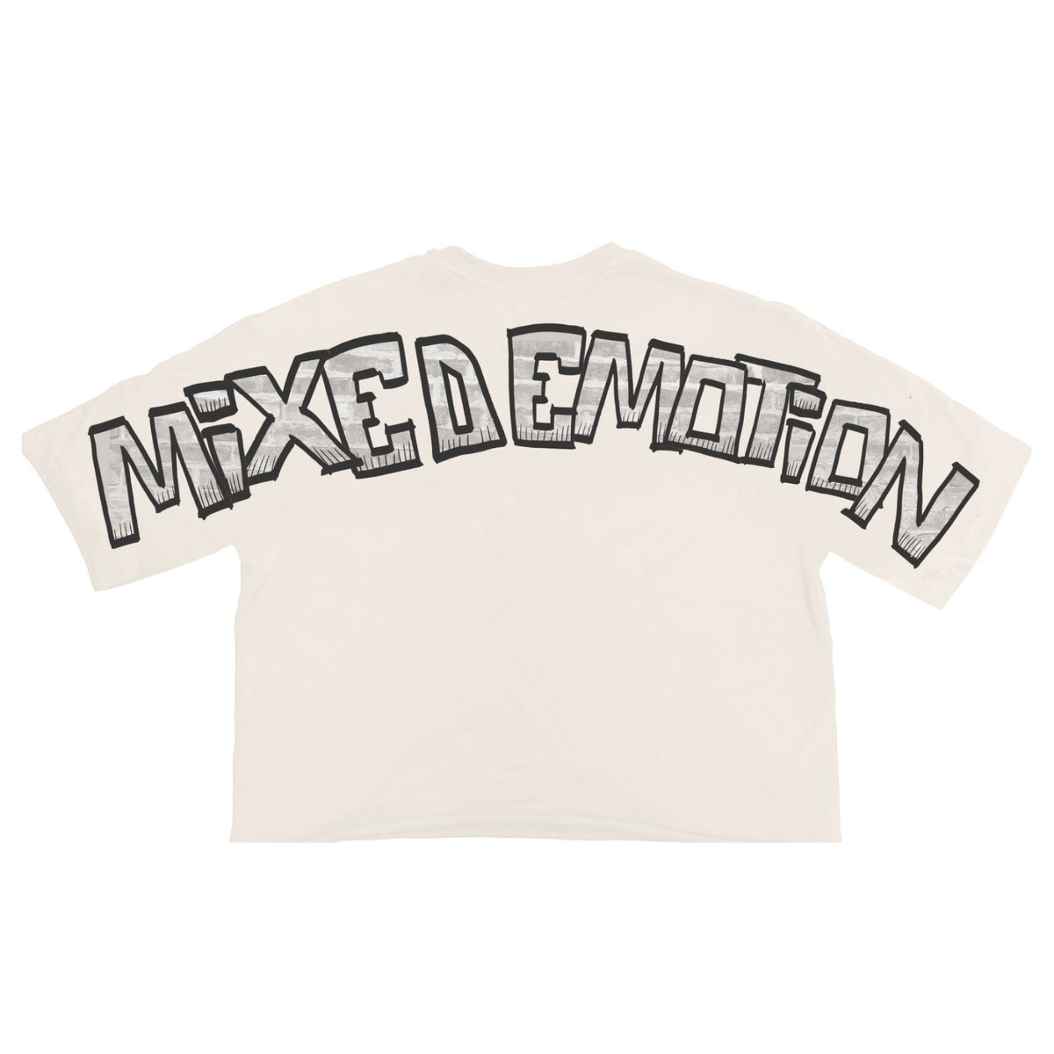 Mixed Emotion "Monster" Cropped Tee (Cream) - Mixed Emotion