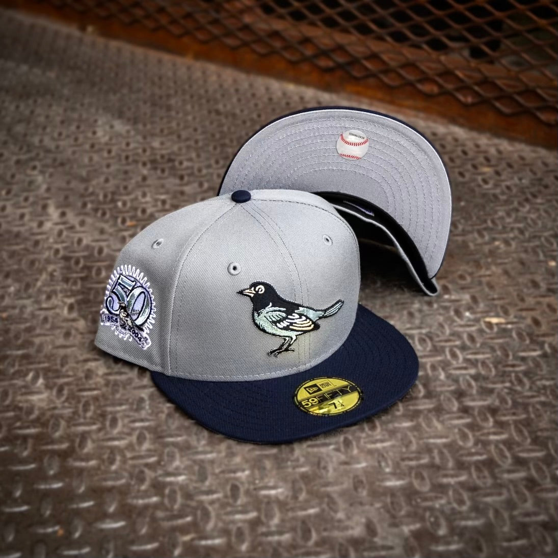 New Era Baltimore Orioles 50th Anniversary Grey UV (Cool Grey/Navy) 59Fifty Fitted - New Era