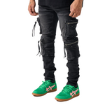 Serenede "Poppy" Cargo Jeans (Vintage Wash Black) - Serenede