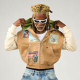 DUAA "Traveler" Zip Up Hoodie (Brown) - DUAA