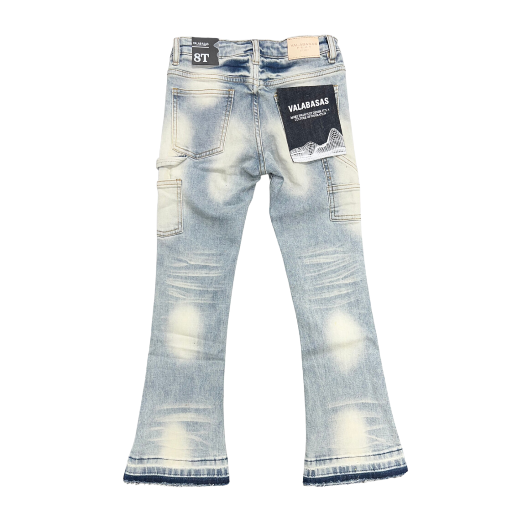 Kids Valabasas 'VPLAY JR.EXTENDO" Stacked Jeans (Light Blue) - VALABASAS