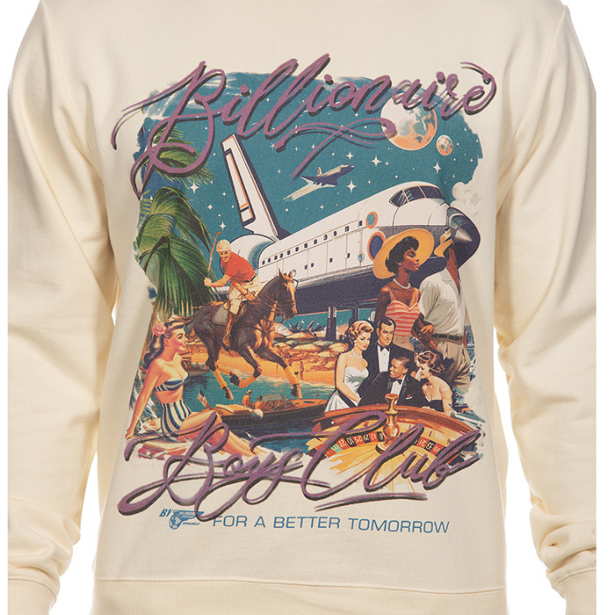 Billionaire Boys Club "Better Tomorrow" Crewneck Sweatshirt (Winter White) - Billionaire Boys Club