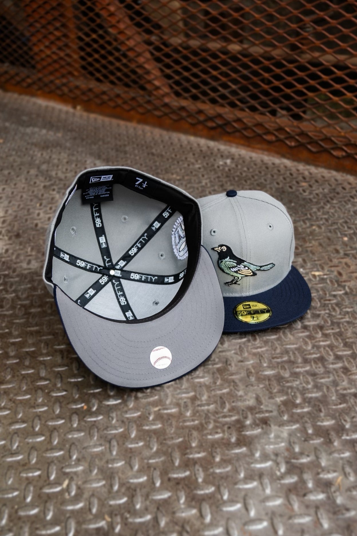 New Era Baltimore Orioles 50th Anniversary Grey UV (Cool Grey/Navy) 59Fifty Fitted - New Era