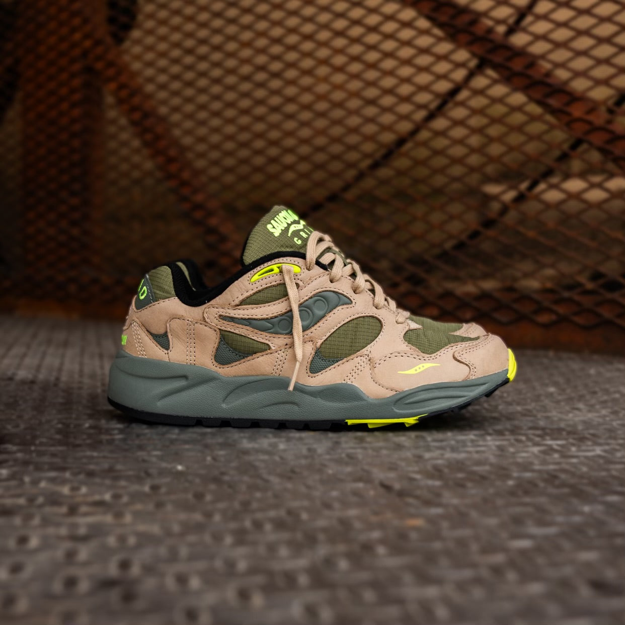 Mens Saucony Grid Shadow 2 Premium (Avocado/Volt) - Saucony