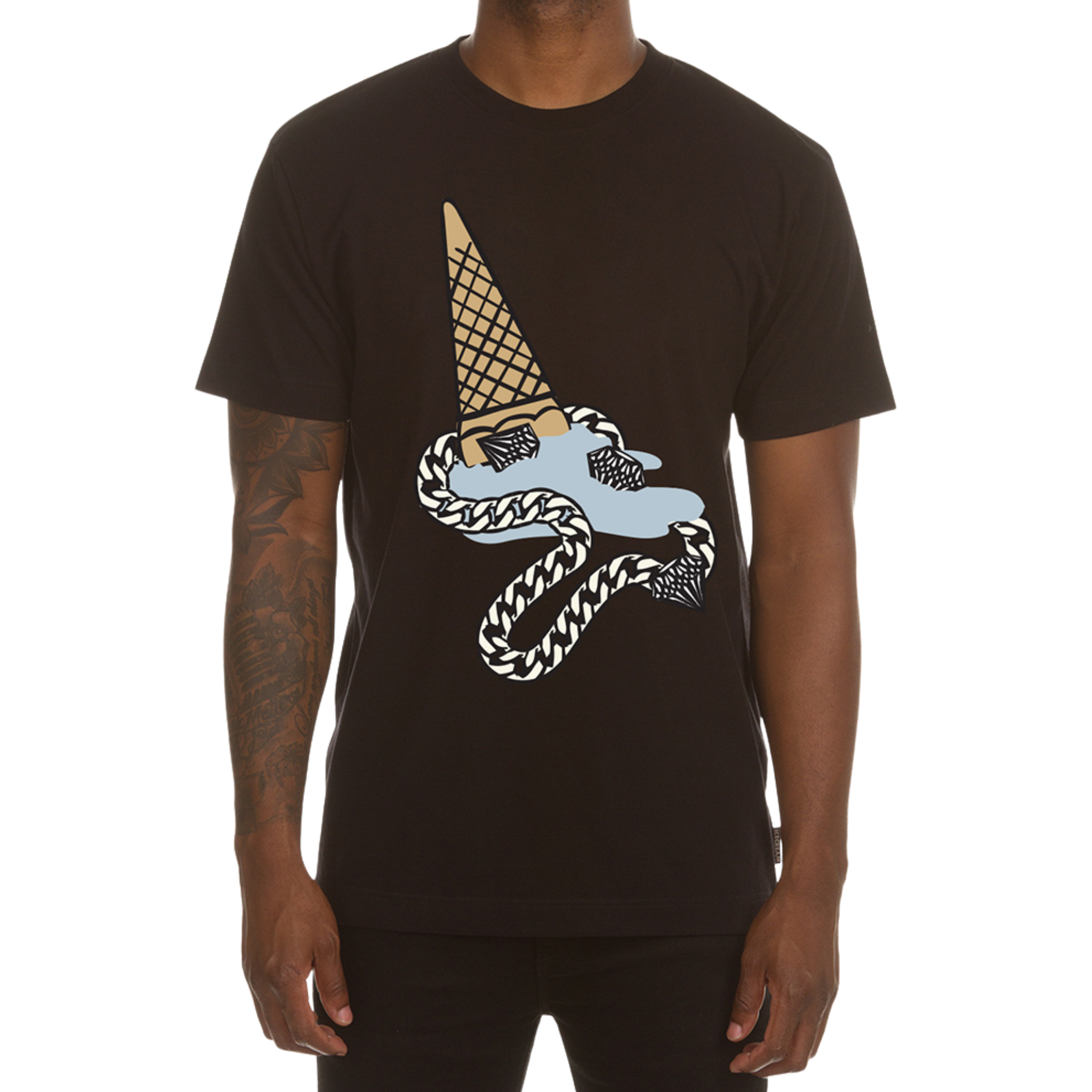 Icecream Drop SS Tee (Black) - Ice Cream