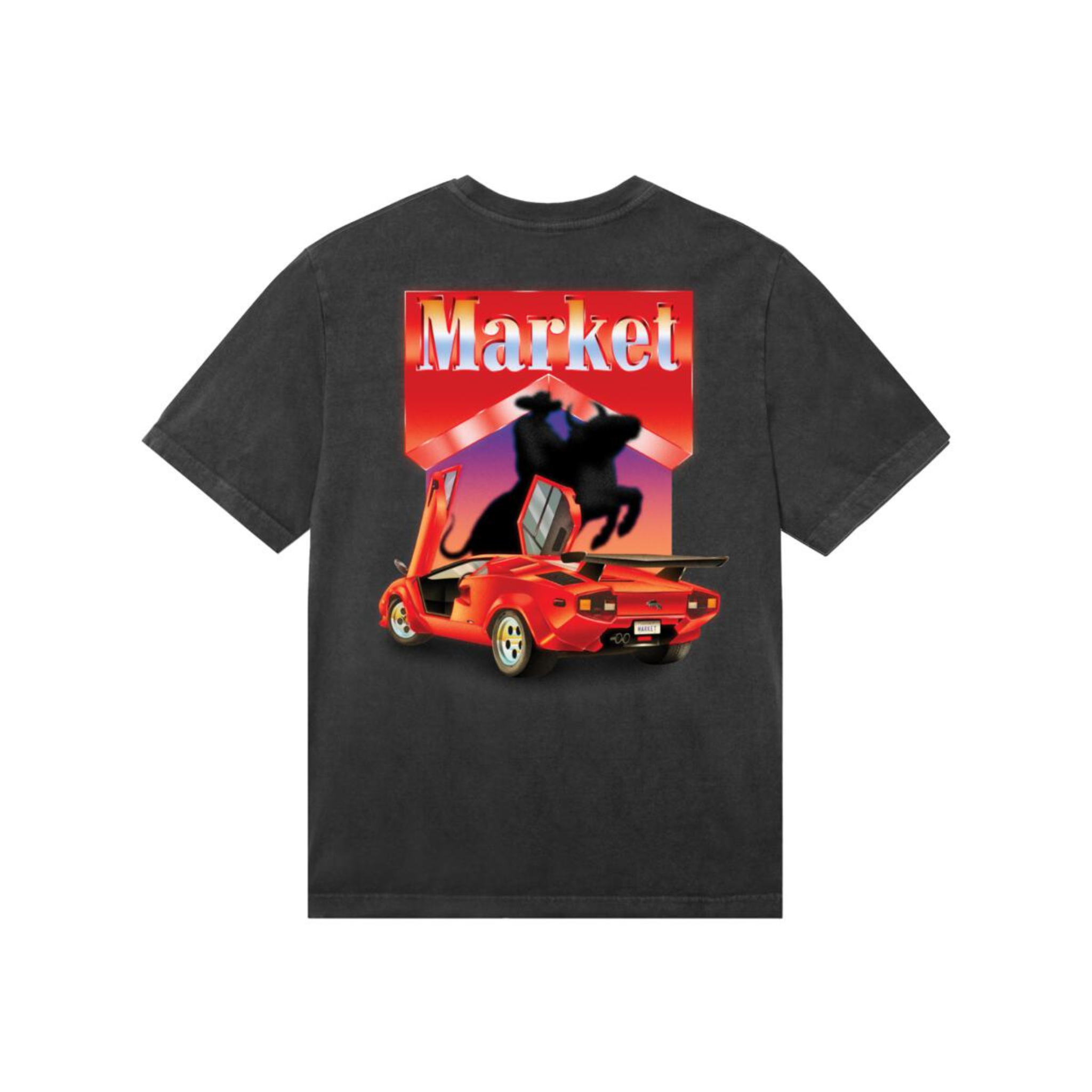 Market Bullrider T-Shirt (Washed-Black) - Market