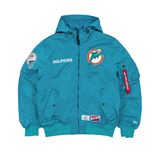 New Era x Alpha Industries Miami Dolphins L-2B Hooded Bomber Jacket - New Era