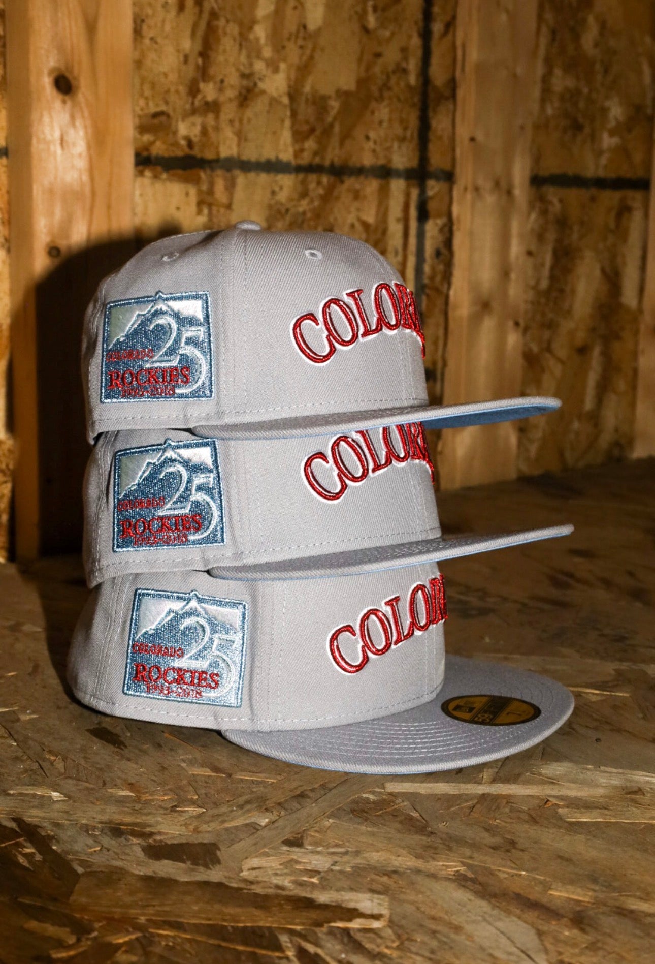 New Era Colorado Rockies 25th Anniversary Side Patch Fitted (Grey)