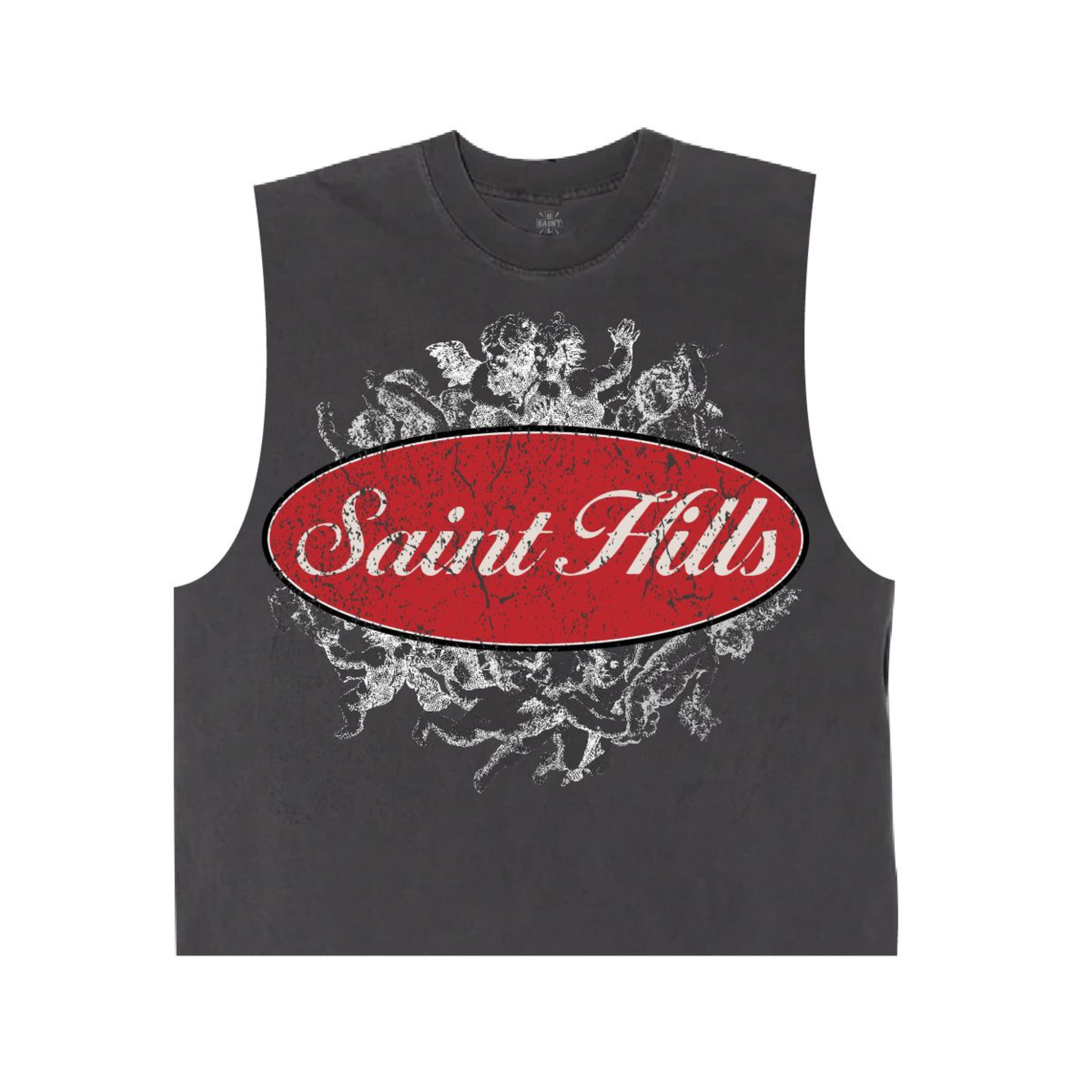 Saint Hills Heaven Gates Cut Sleeve Tee (Vintage Black) - Saint Hills