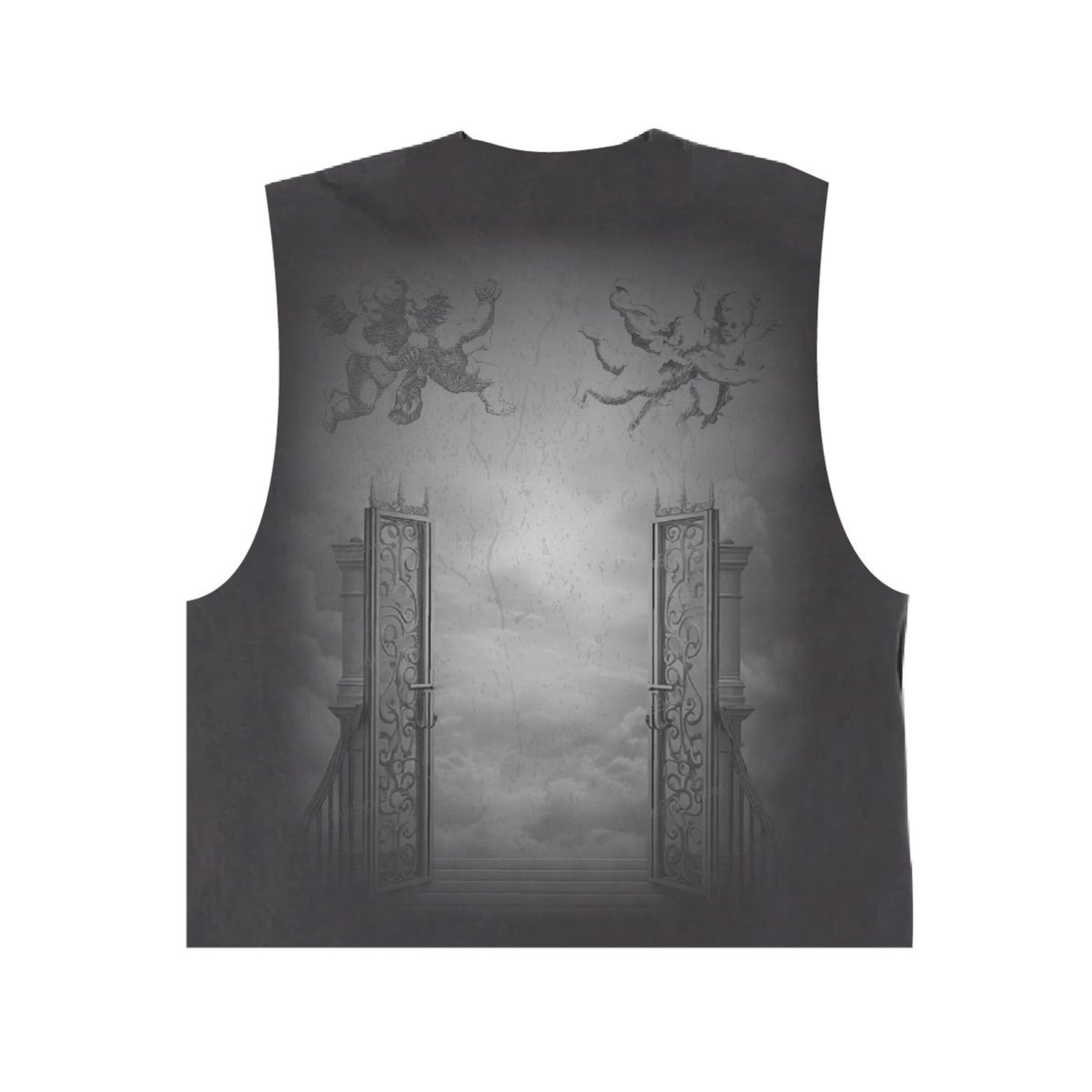 Saint Hills Heaven Gates Cut Sleeve Tee (Vintage Black) - Saint Hills