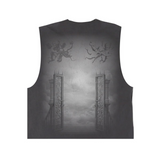 Saint Hills Heaven Gates Cut Sleeve Tee (Vintage Black) - Saint Hills