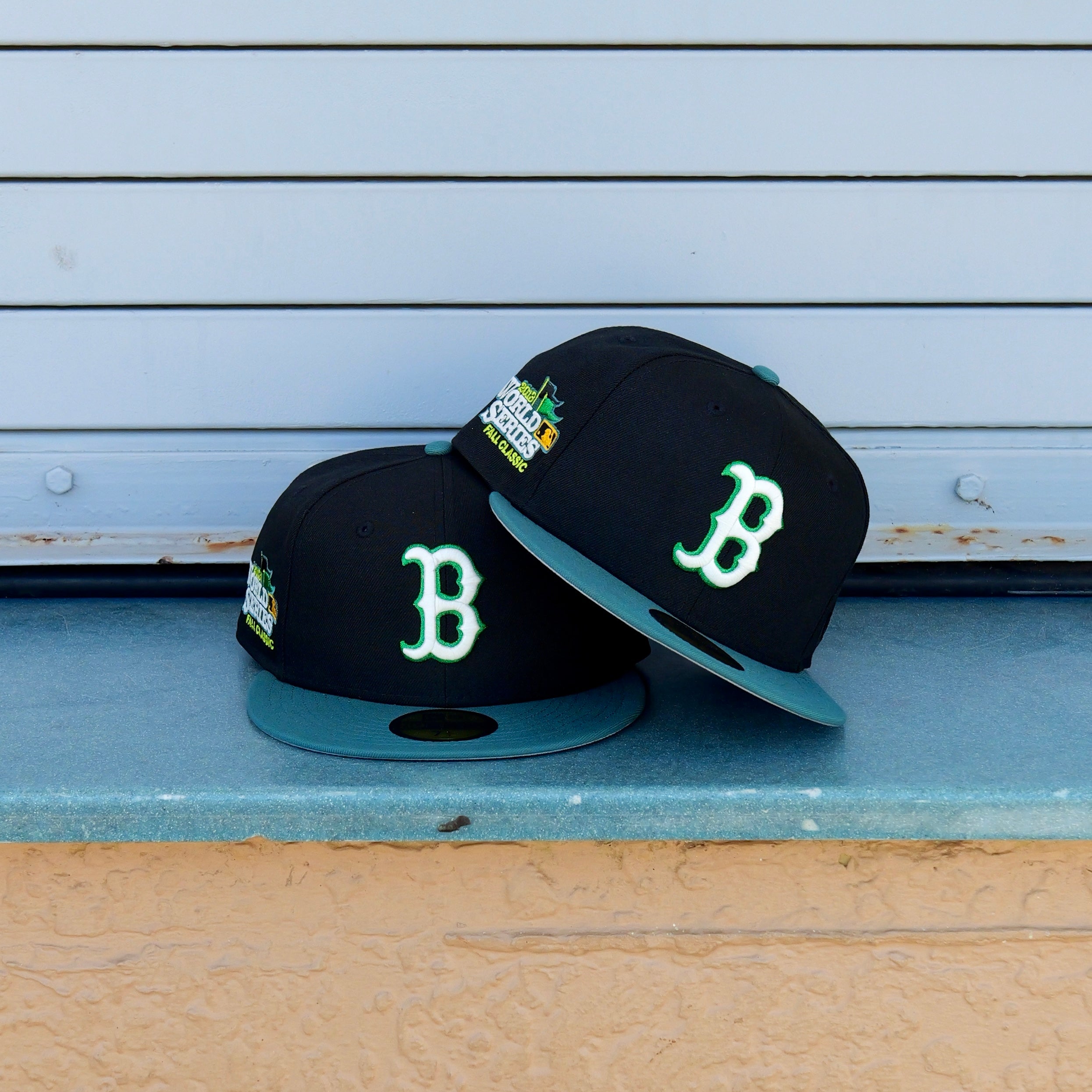 New Era Boston Red Sox 2013 World Series Side Patch Fitted (Black/Teal) - New Era