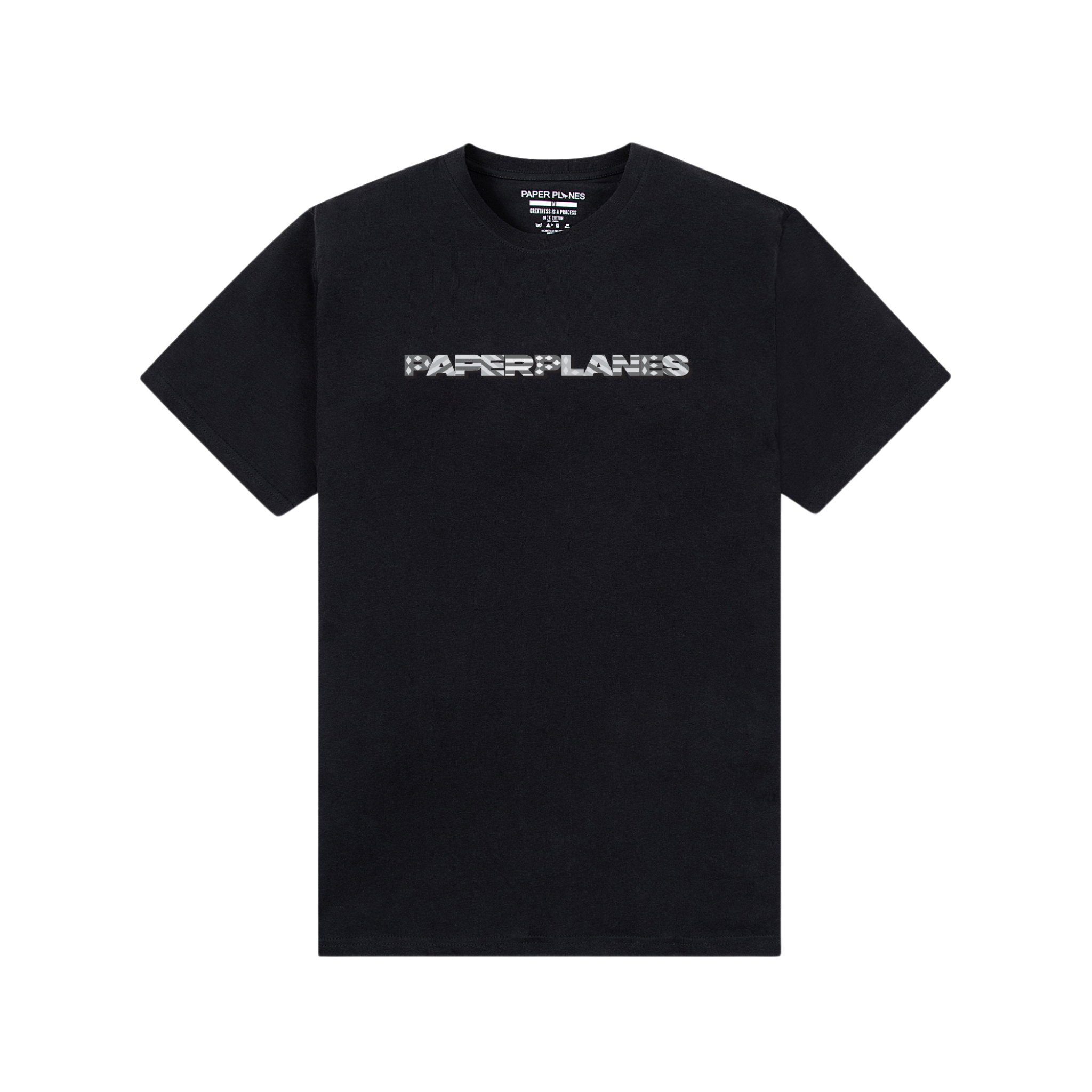 Paper Planes Diamond and Stripes Tee (Black) - Paper Plane
