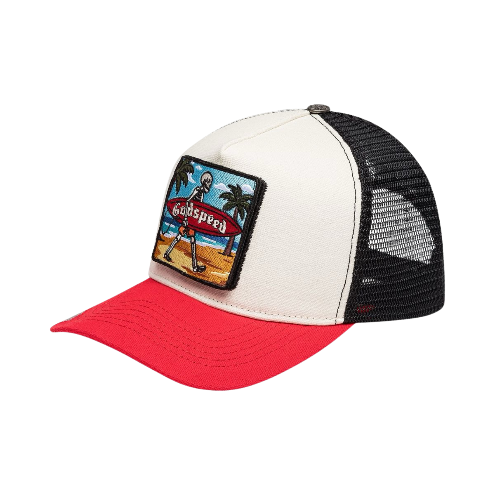 Godspeed "Mood" Trucker Hat II (White/Red Interchangeable Patches) - Godspeed