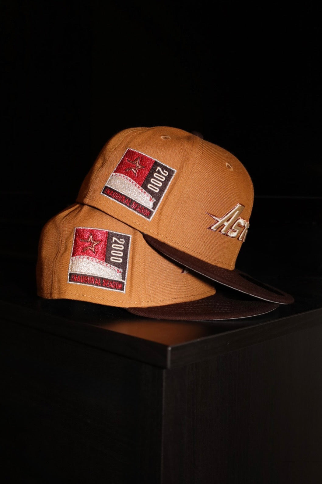New Era Houston Astros Side Side Patch 59Fifty Fitted (Light Bronze/Burnt Wood) - New Era