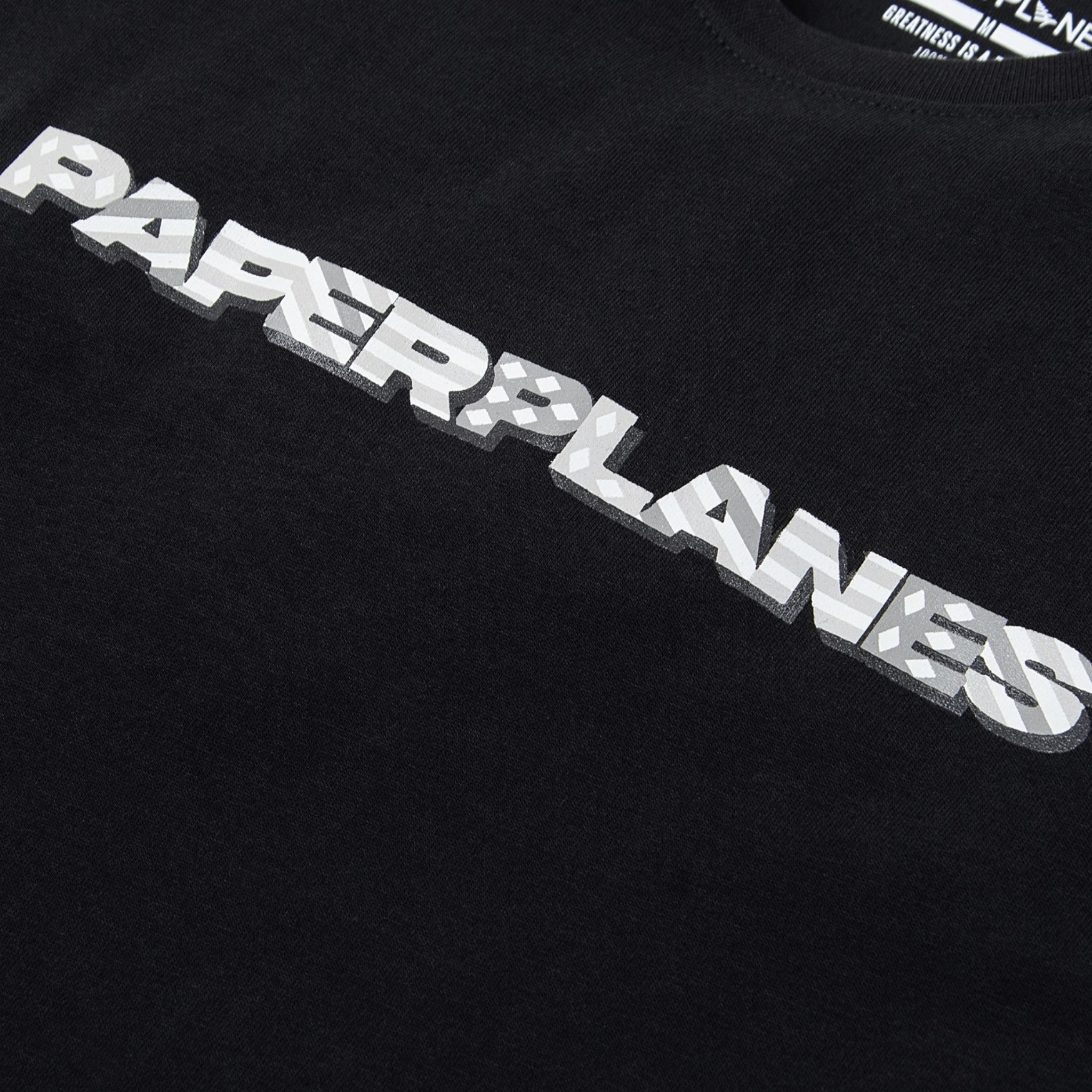 Paper Planes Diamond and Stripes Tee (Black) - Paper Plane