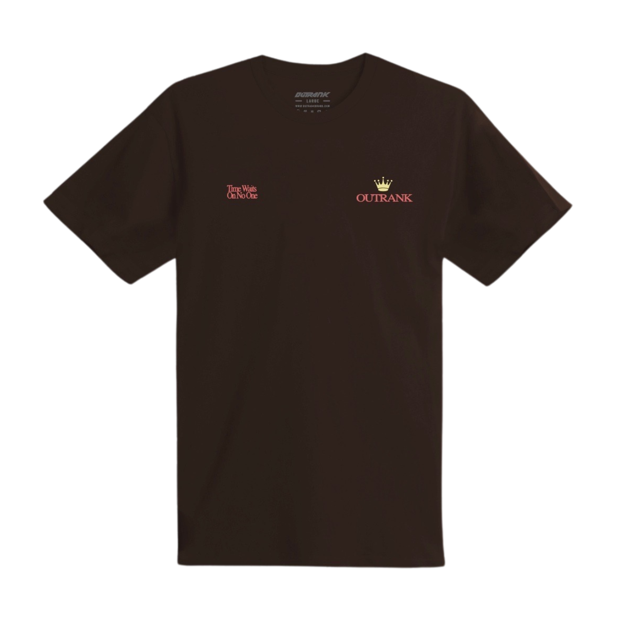 Outrank Time Waits On No One Tee (Brown) - Outrank