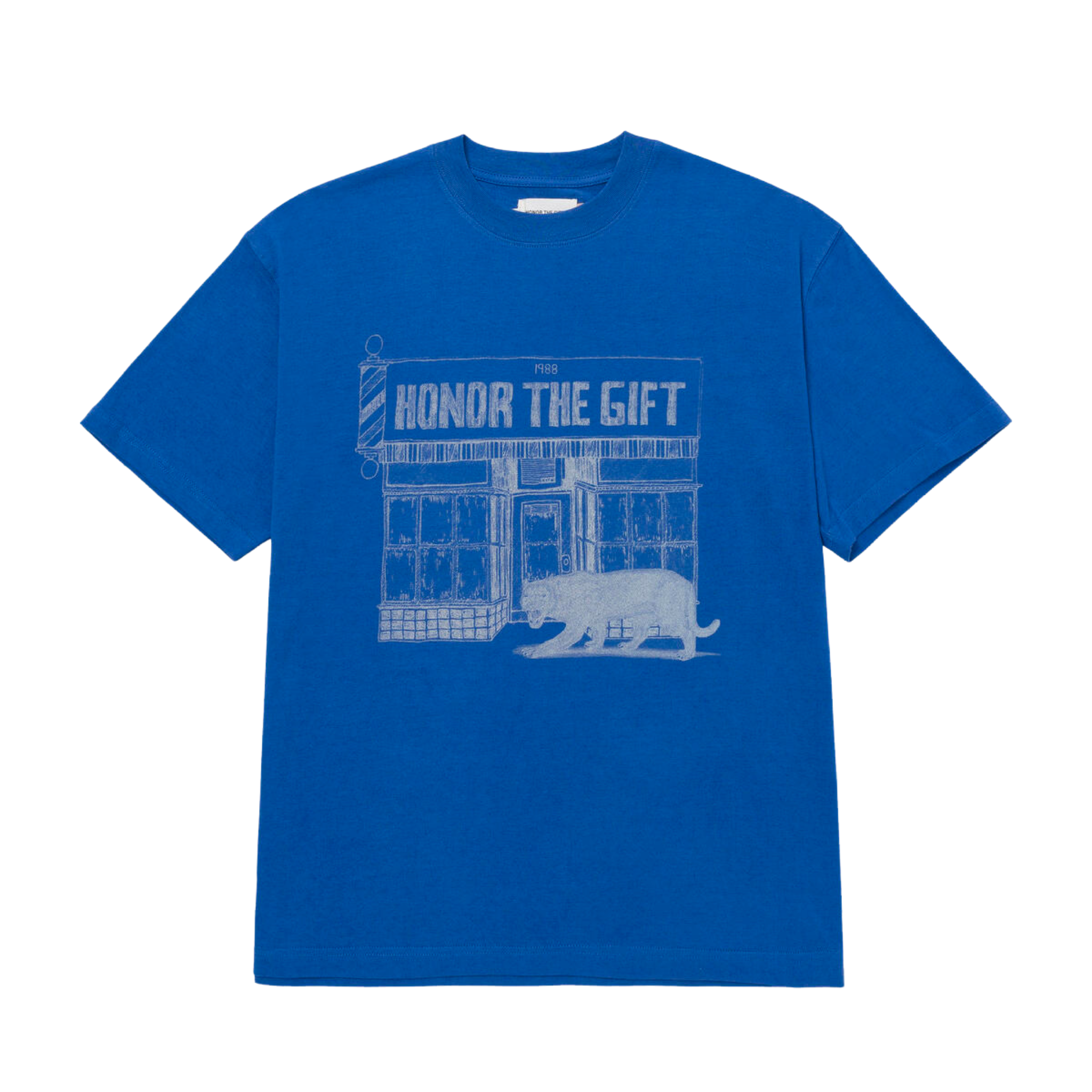 Honor The Gift Panther Barbershop T-Shirt (Blue) - Honor The Gift