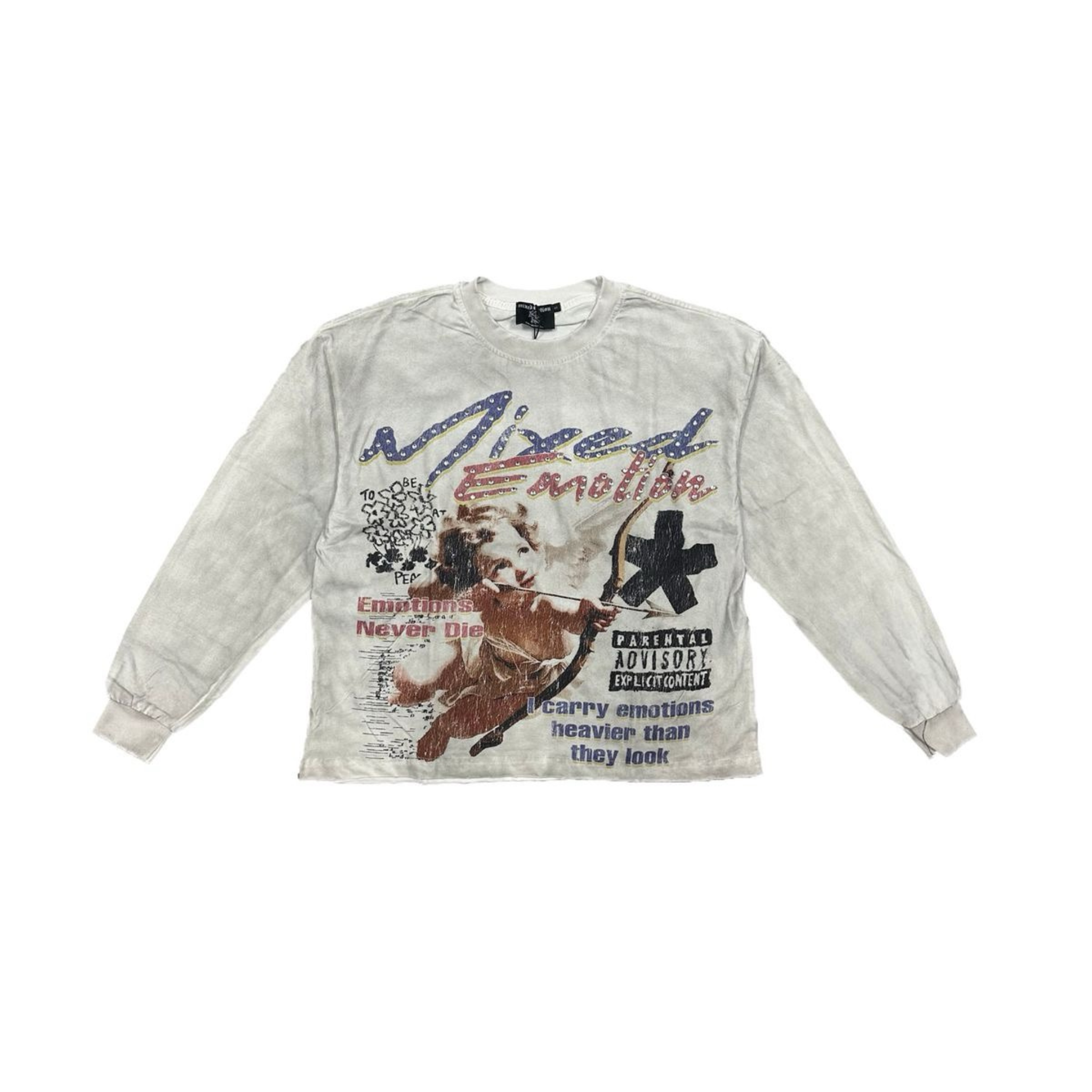 Mixed Emotion "Triplets" LS Tee (White) - Mixed Emotion