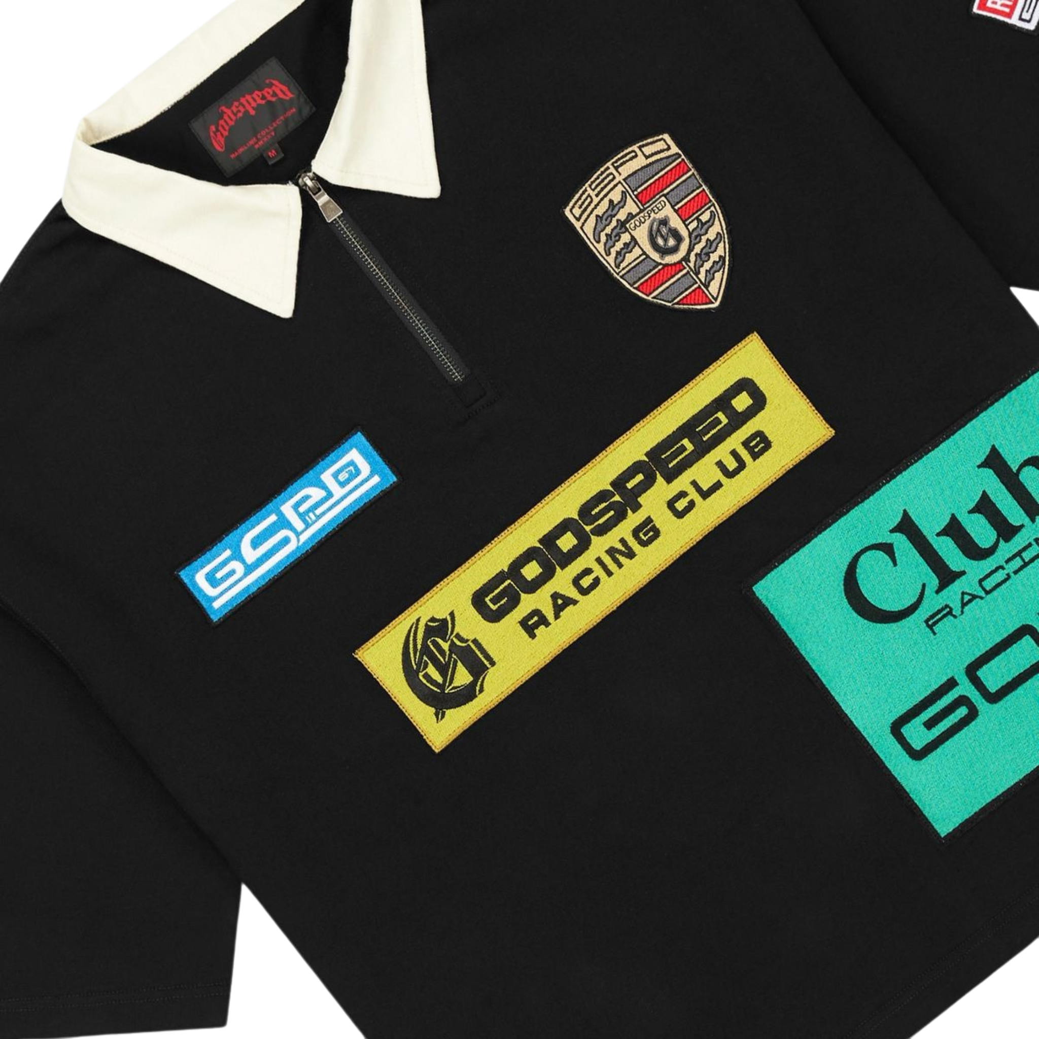 Godspeed "Grc" Quarter Zip Short Sleeve Polo (Black)