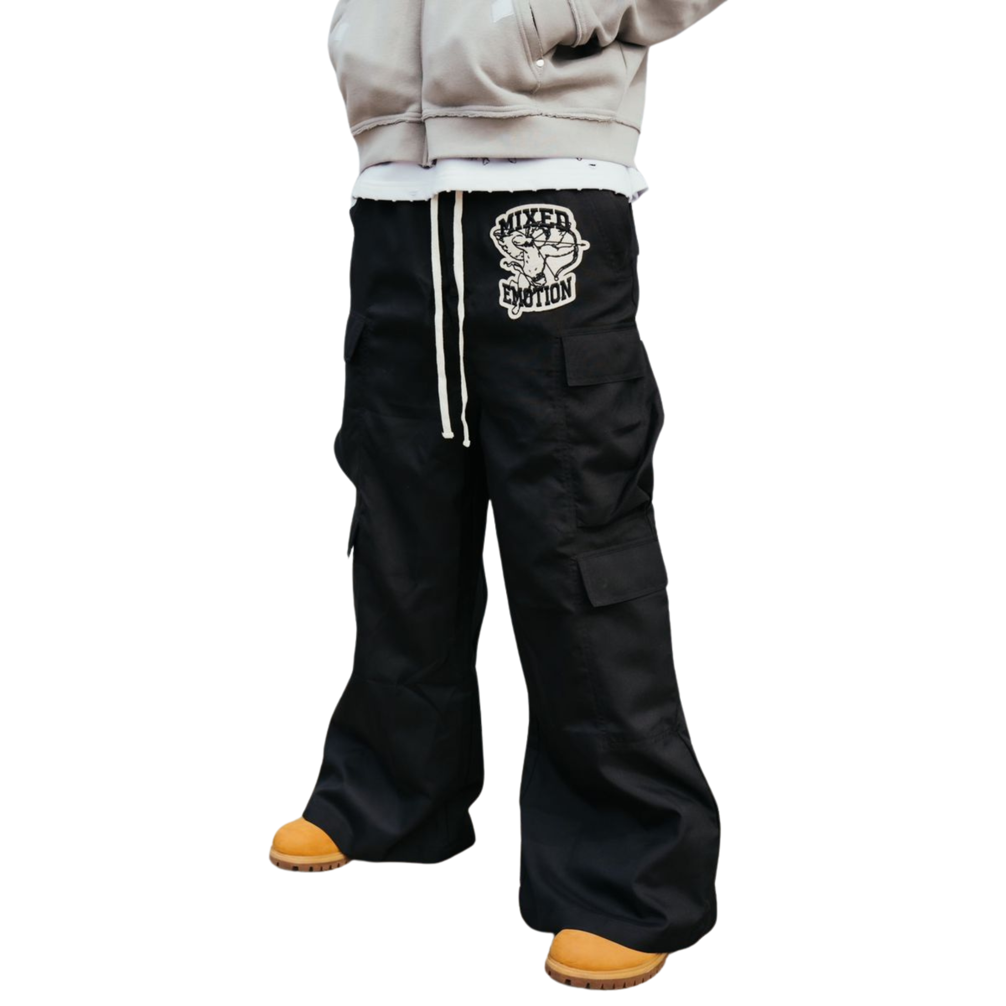 Mixed Emotion Baggy 'M.E' Cargos (Black) - Mixed Emotion