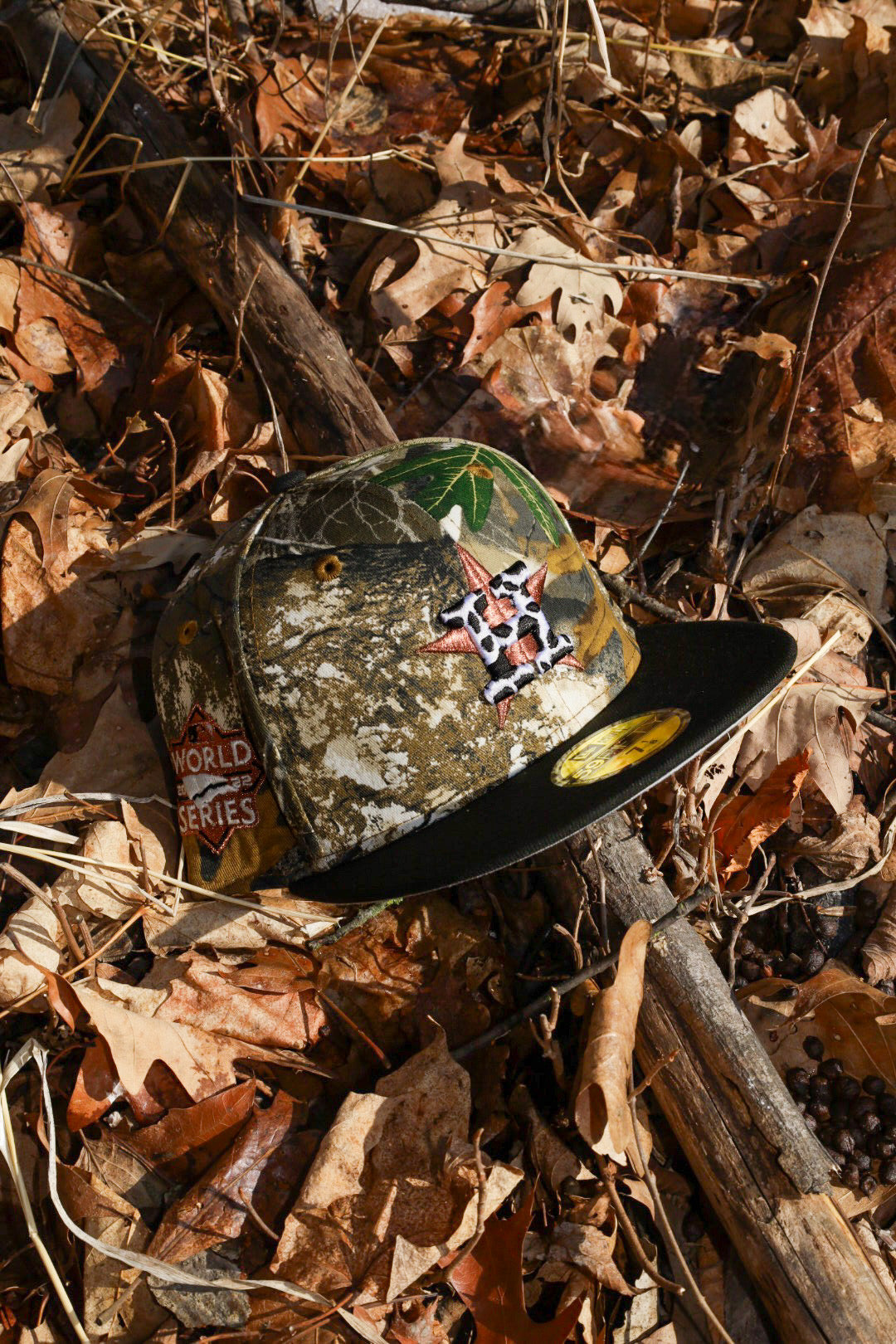 New Era Houston Astros 2022 World Series Side Patch Fitted (Real Tree Camo/Black) - New Era