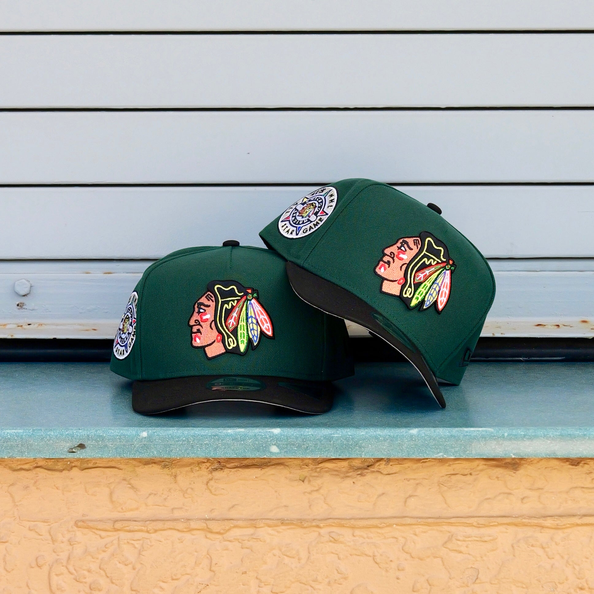 New Era Chicago Blackhawks 42nd All Star 9FIFTY A-Frame Snapback-(Green/Black) - New Era