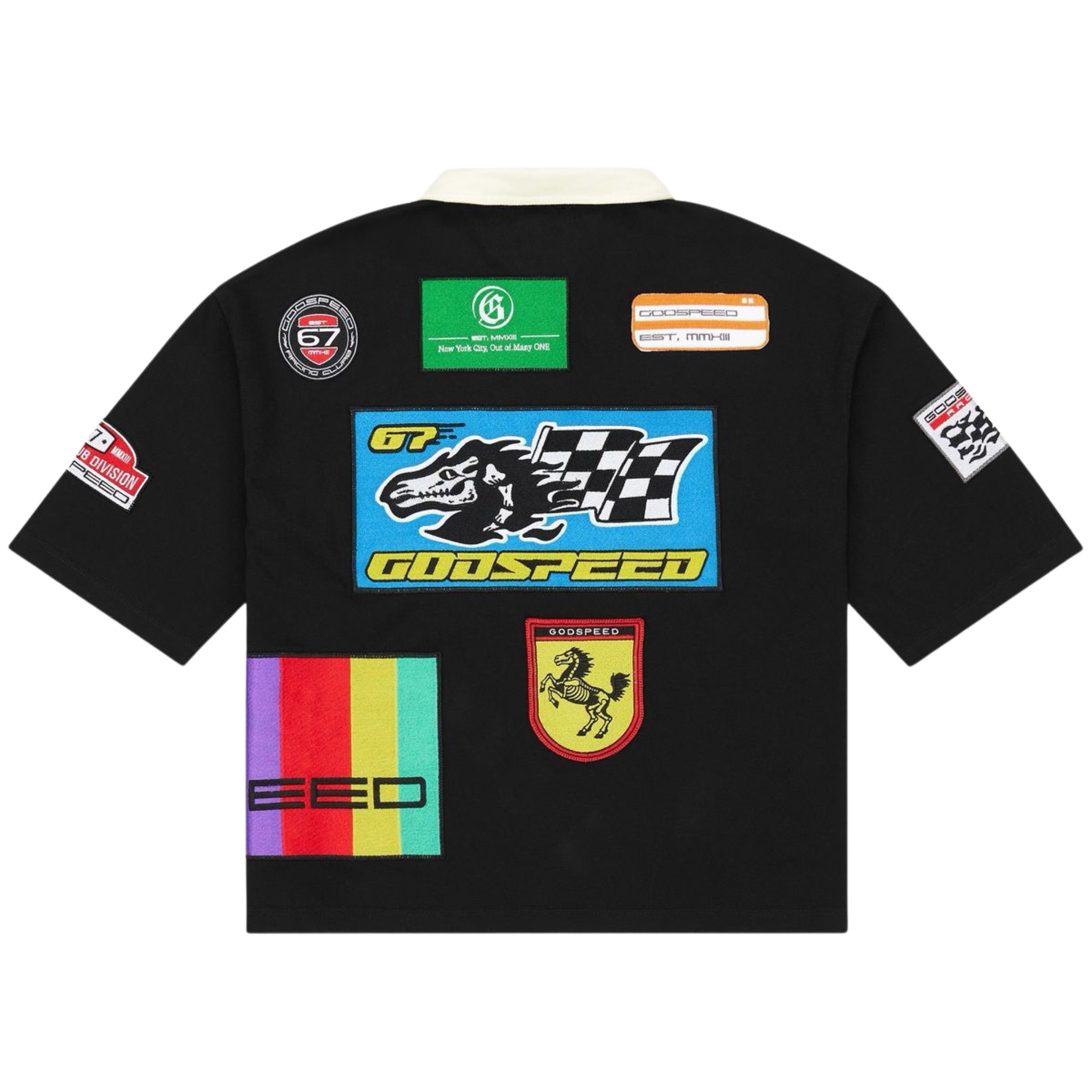 Godspeed "Grc" Quarter Zip Short Sleeve Polo (Black)