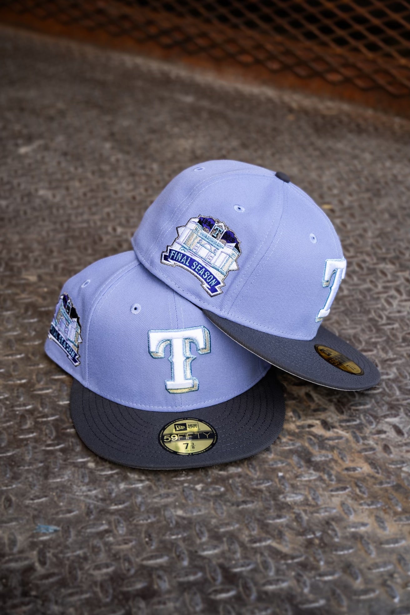 New Era Texas Rangers Final Season Grey UV (Lavender/Graphite) 59Fifty Fitted - New Era