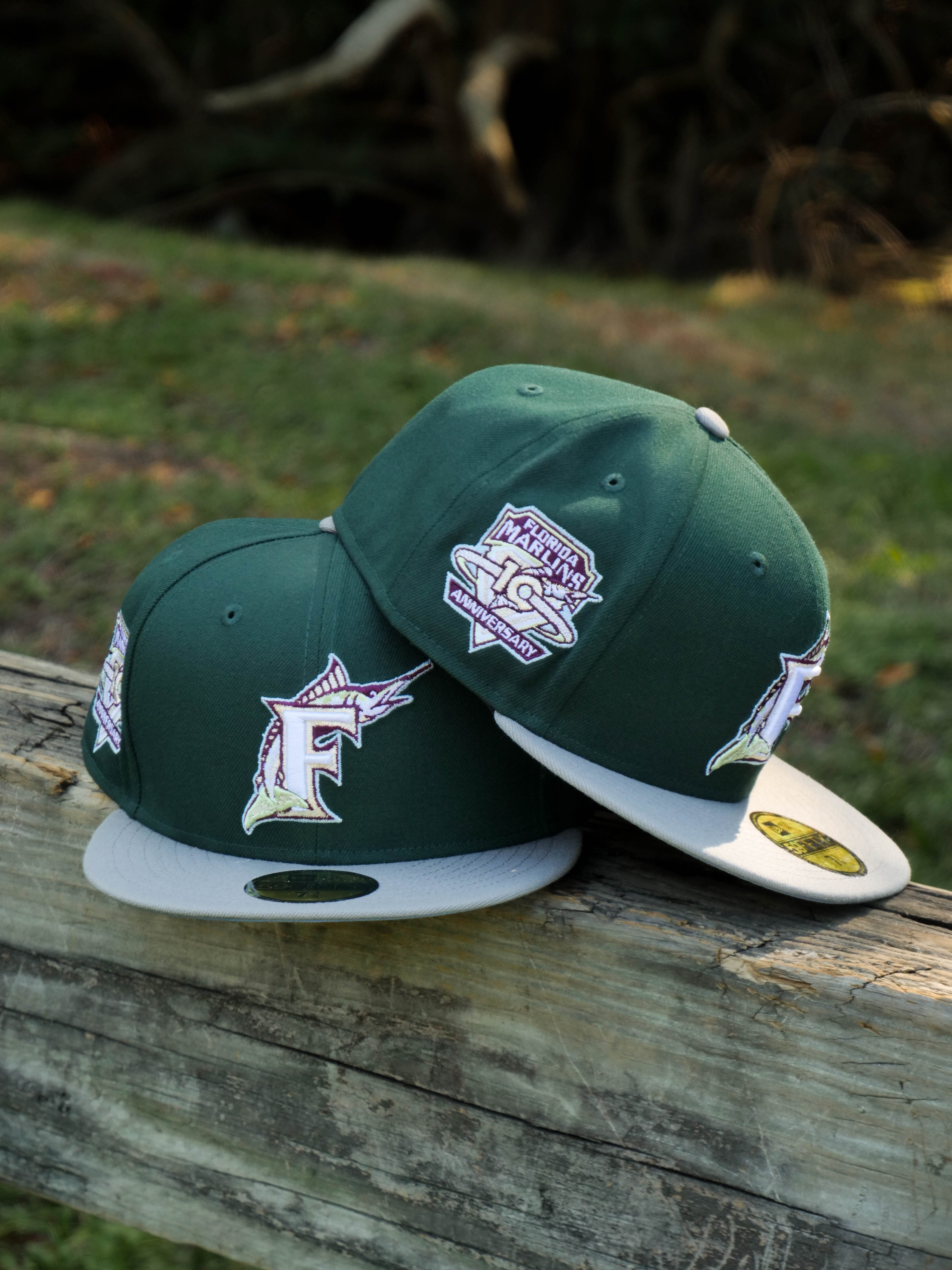 New Era Florida Marlins 10th Anniversary Sky UV (Dark Greens/Grey) 59Fifty Fitted - New Era