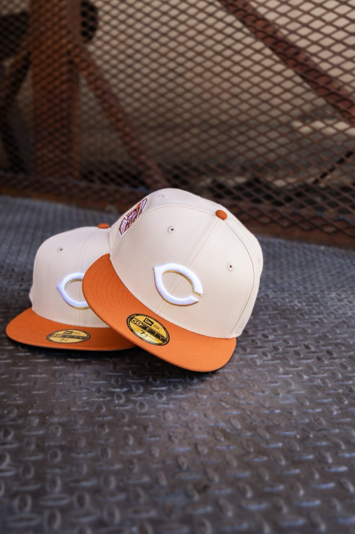 Cincinnati Reds 2003 Inaugural Season Grey UV (Mango Mocha/Orange) 59Fifty Fitted - New Era